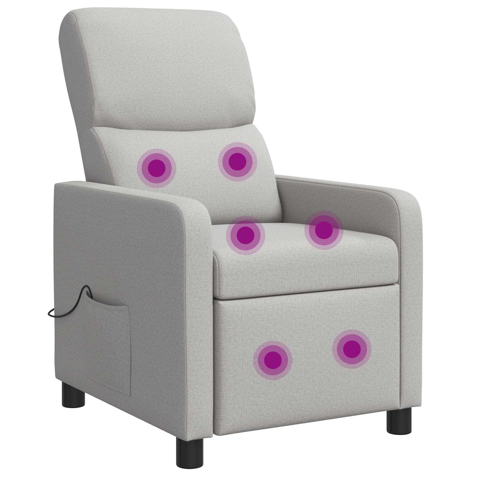 vidaXL Masirni ležalnik Oblačno siva Blago