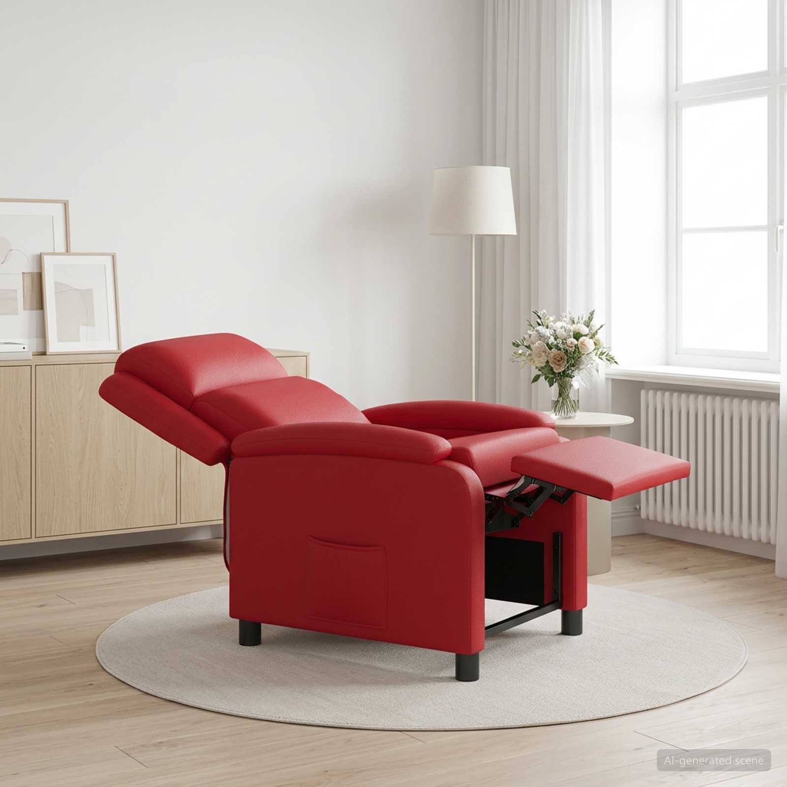 Recliner Röd Konstläder