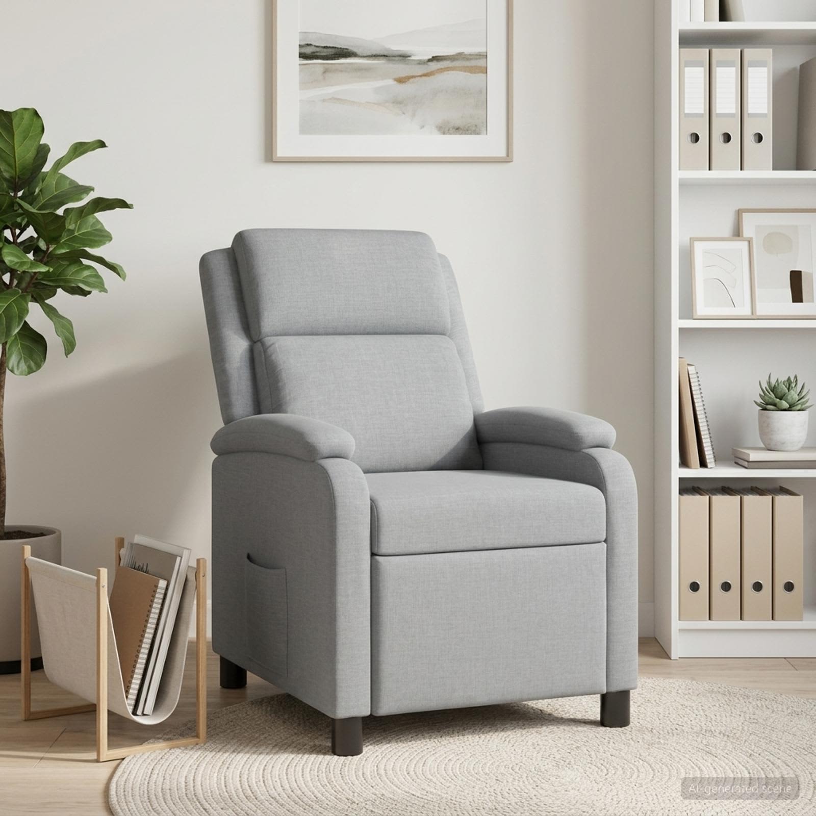 vidaXL Recliner Lysegrå Stof
