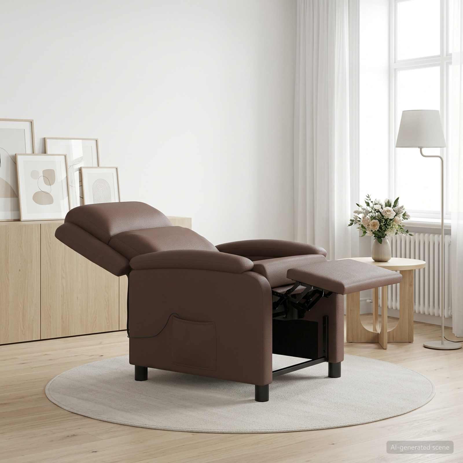 Massagefåtölj Brun Konstläder