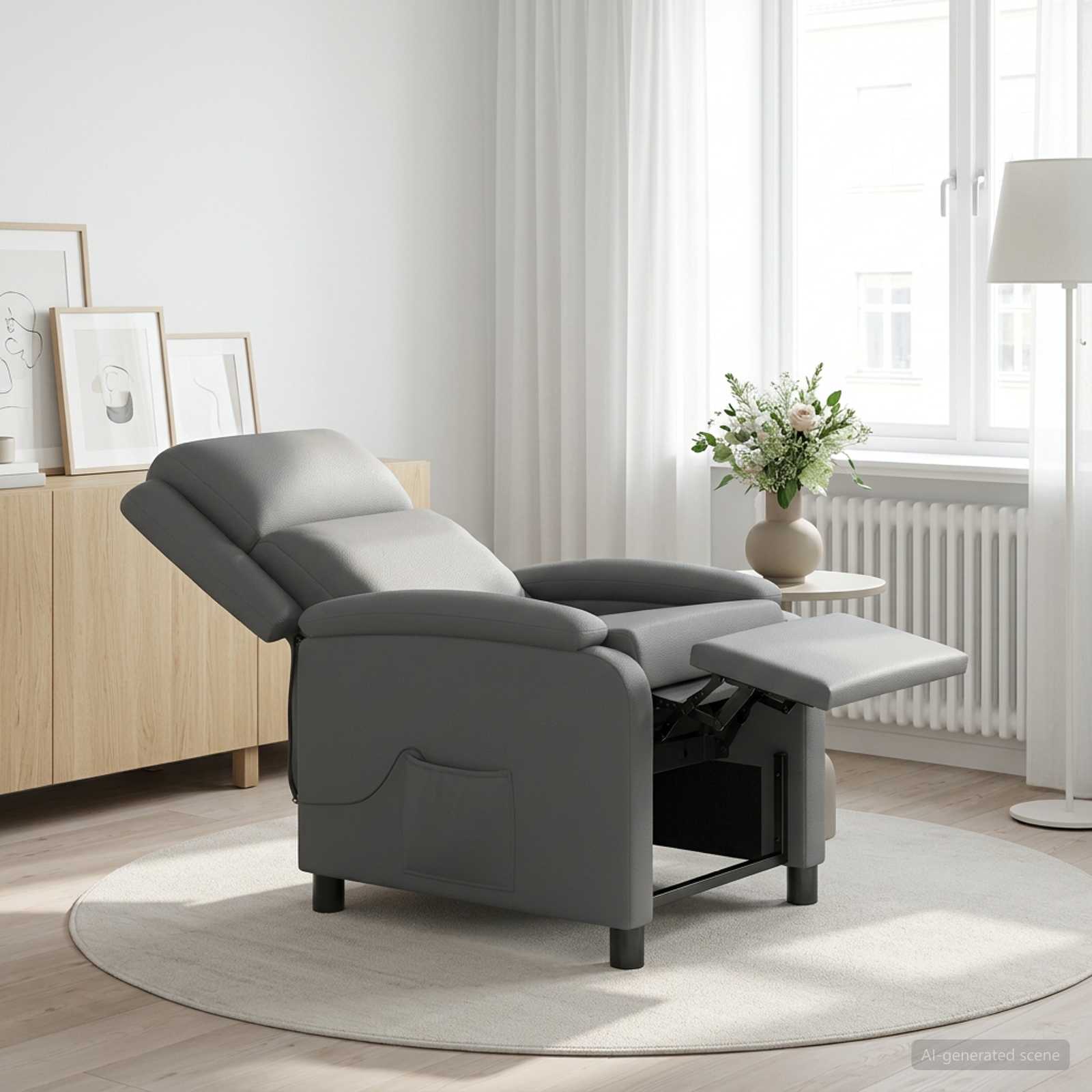 Massagefåtölj Grå Konstläder