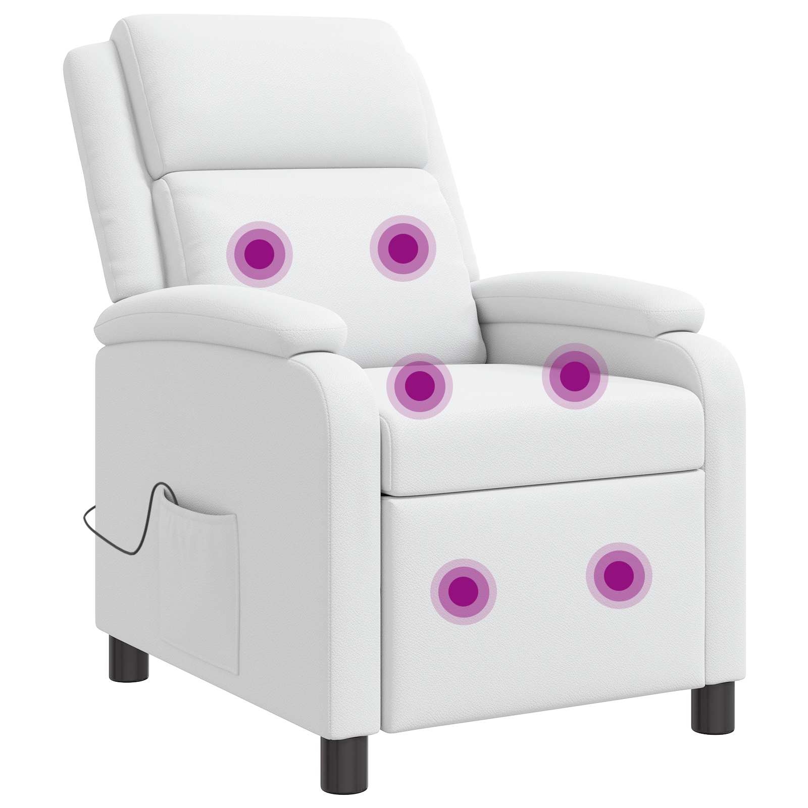vidaXL Massage Relaxsessel Weiß Kunstleder