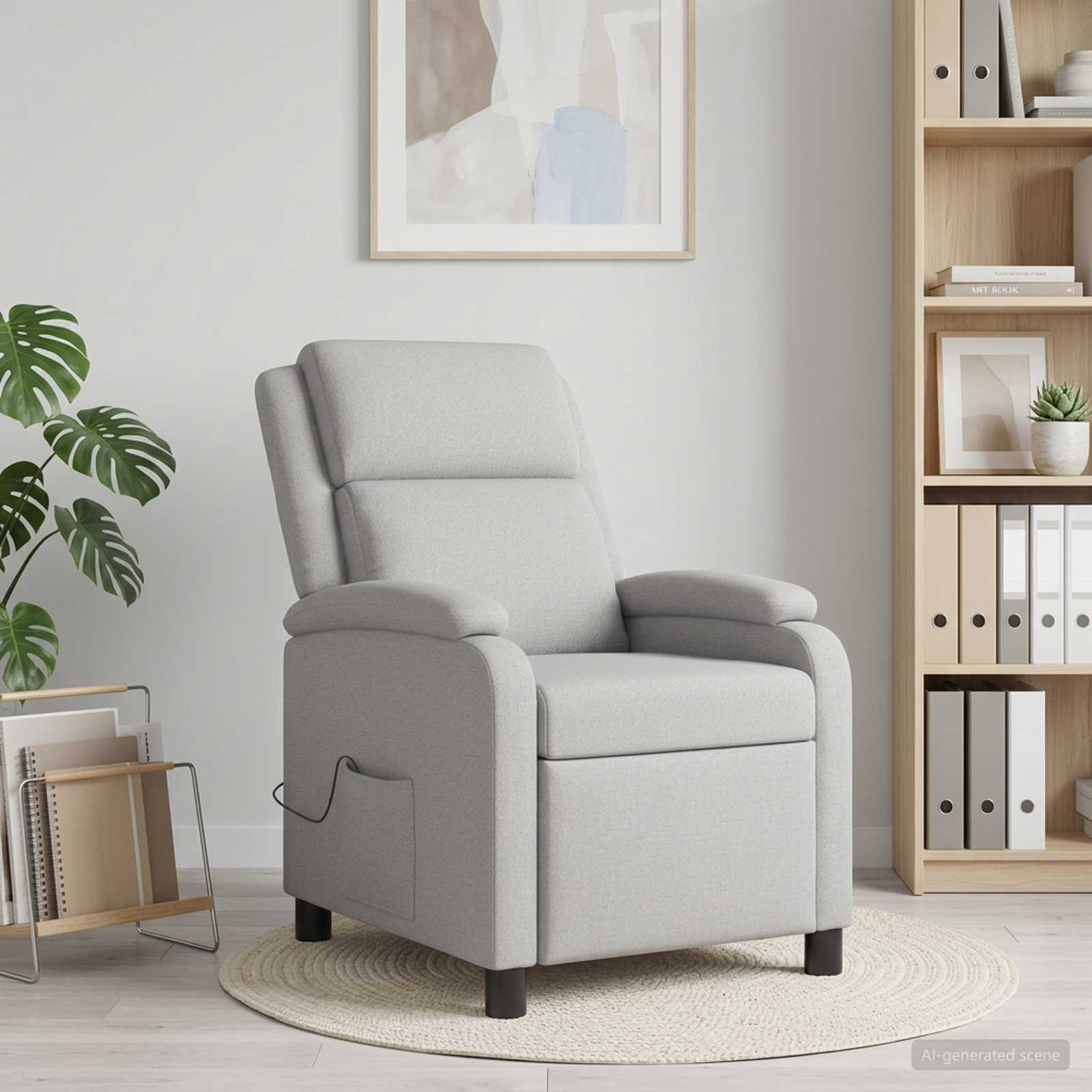 vidaXL Massage Lænestol Skygrå Stof