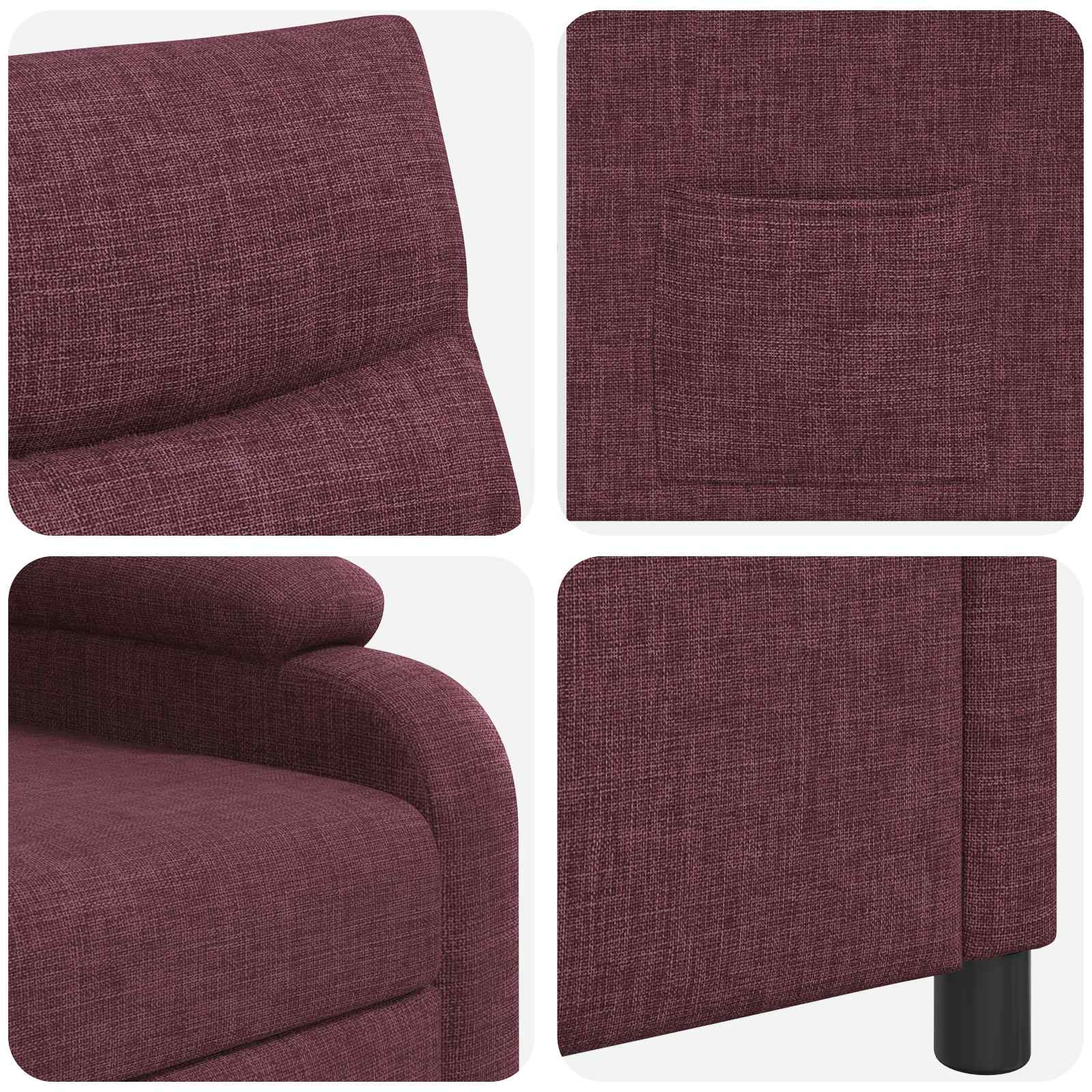 Relaxfauteuil Paars Stof - Afbeelding 4