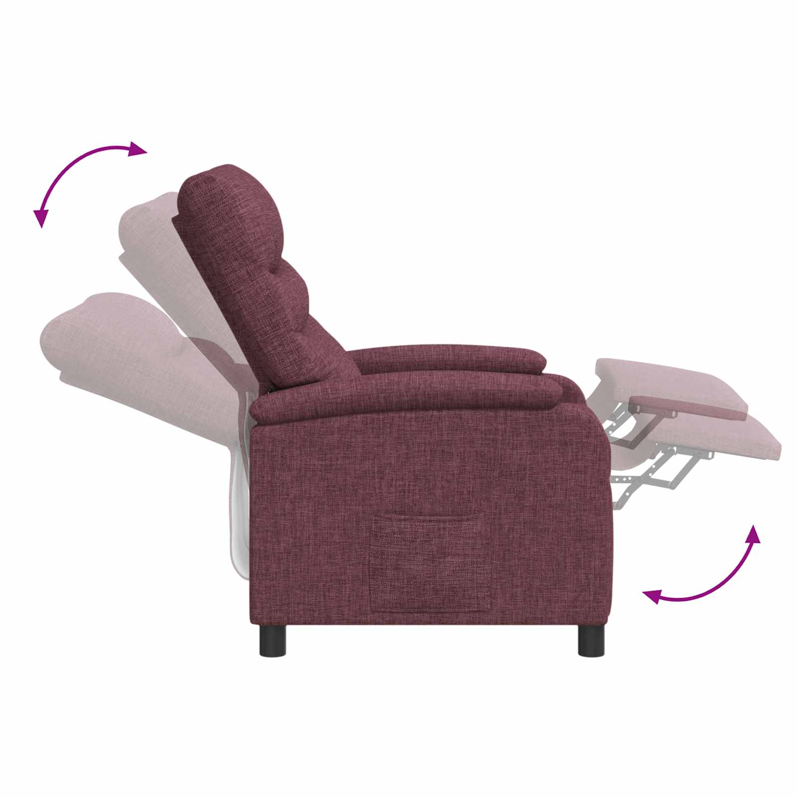 Relaxfauteuil Paars Stof - Afbeelding 5