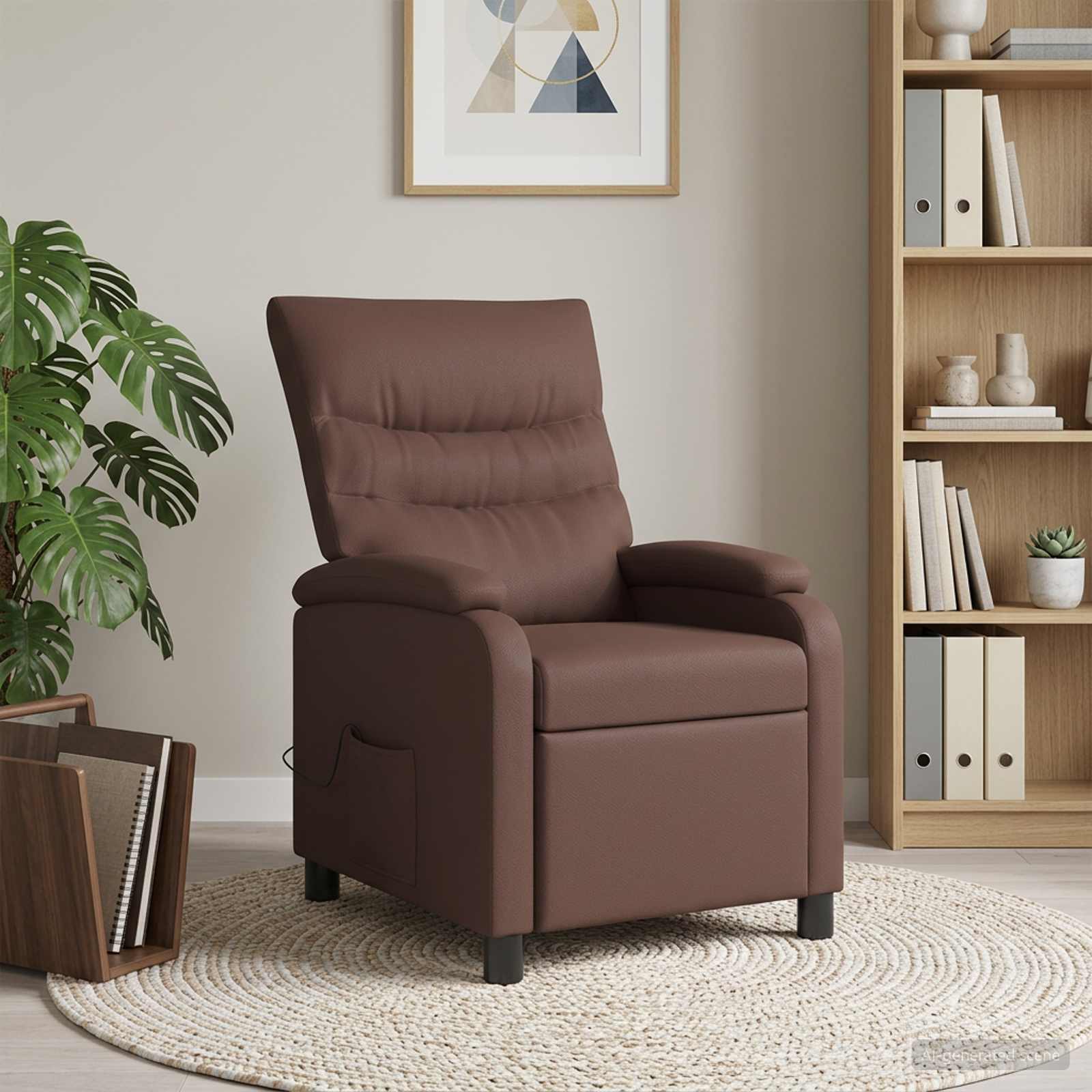 Massagefåtölj Brun Konstläder