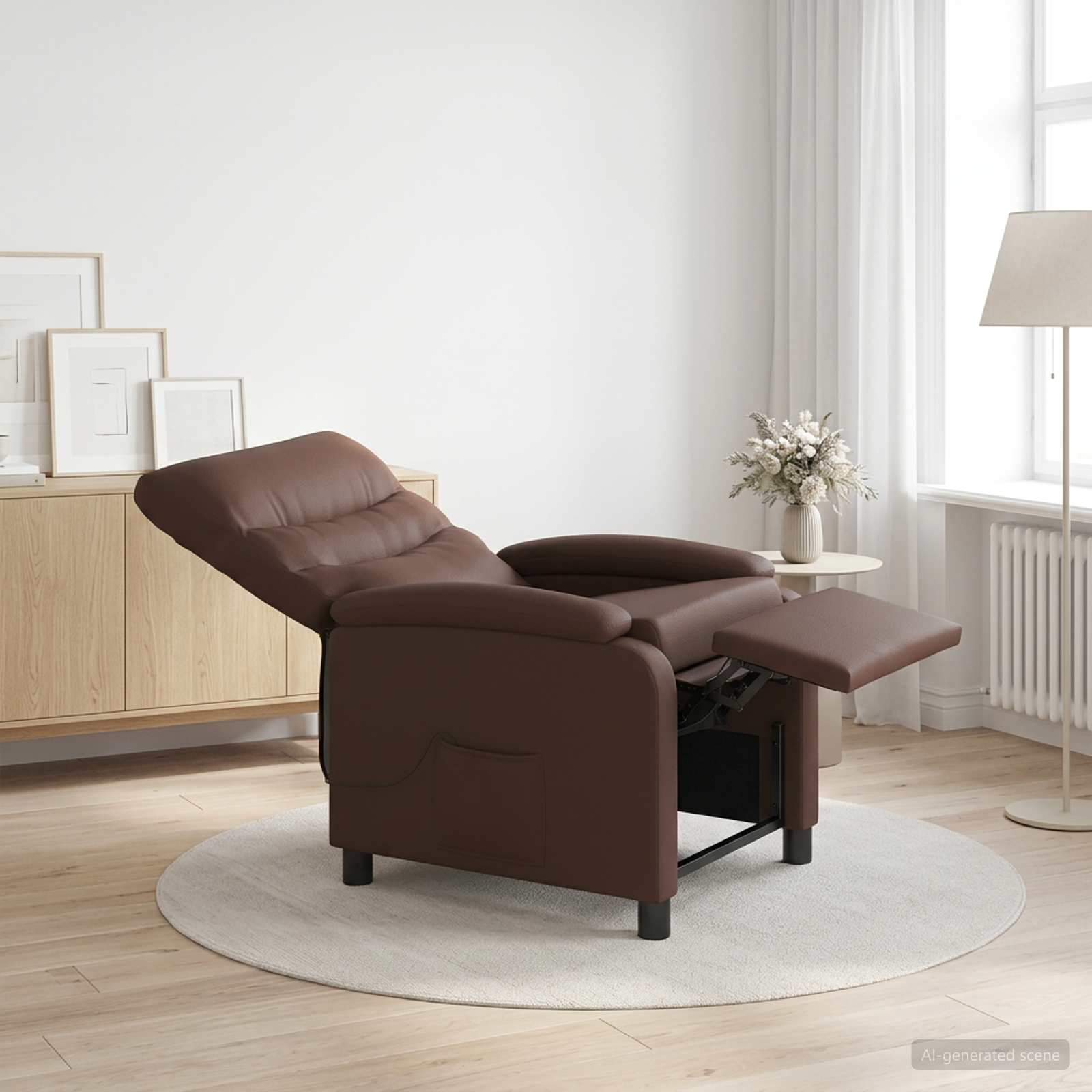 Massagefåtölj Brun Konstläder