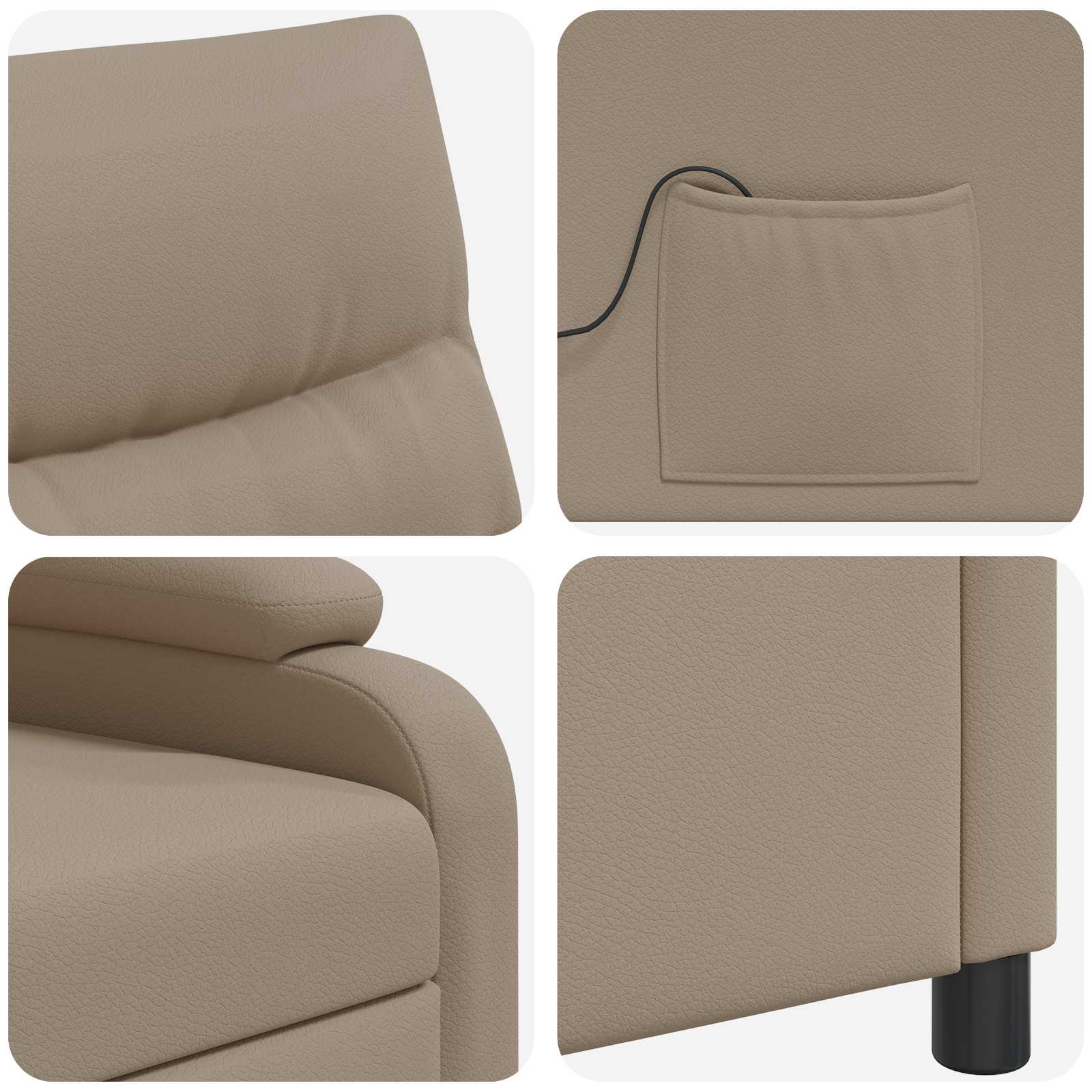 Massage Recliner Cappuccino Kunstleer - Afbeelding 6