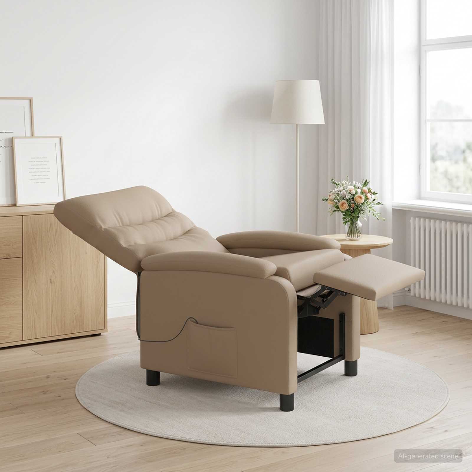 Massage Recliner Cappuccino Kunstleer