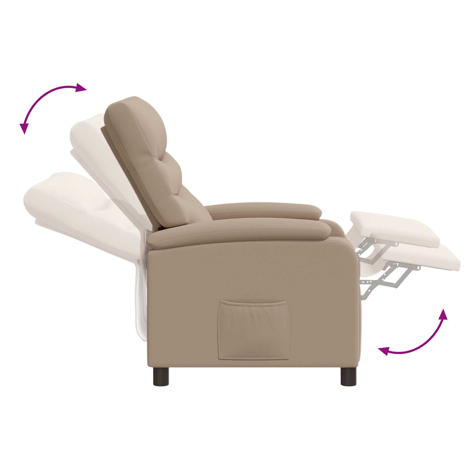 Massage Recliner Cappuccino Kunstleer - Afbeelding 7