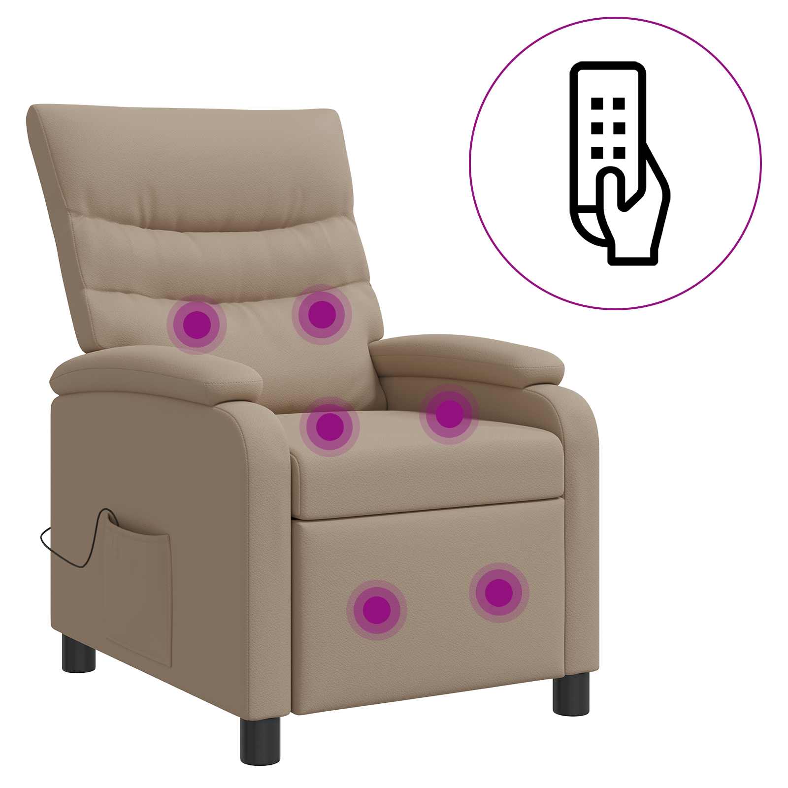 Massage Recliner Cappuccino Kunstleer - Afbeelding 2
