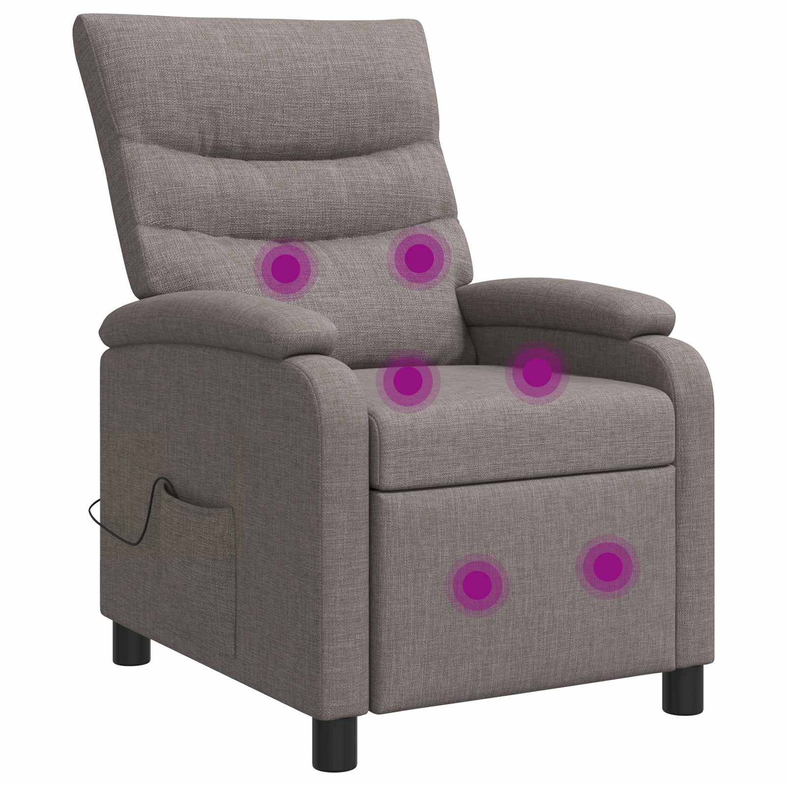 vidaXL Masirni ležalnik Taupe Blago