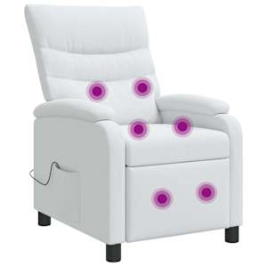 vidaXL Massaažikalletool Valge kangas