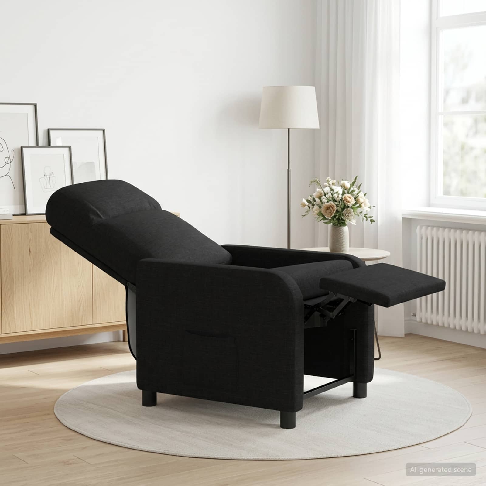 vidaXL Recliner Sort Stof
