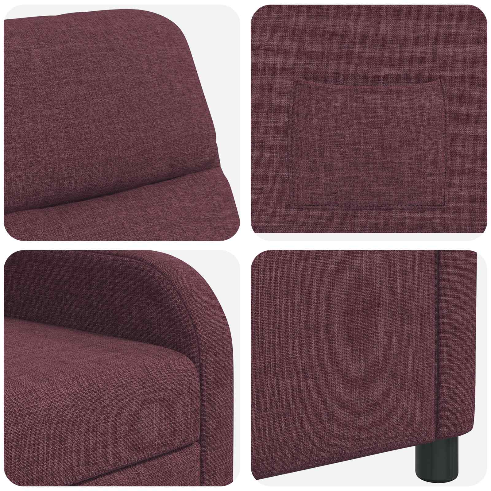 Relaxfauteuil Paars Stof - Afbeelding 4