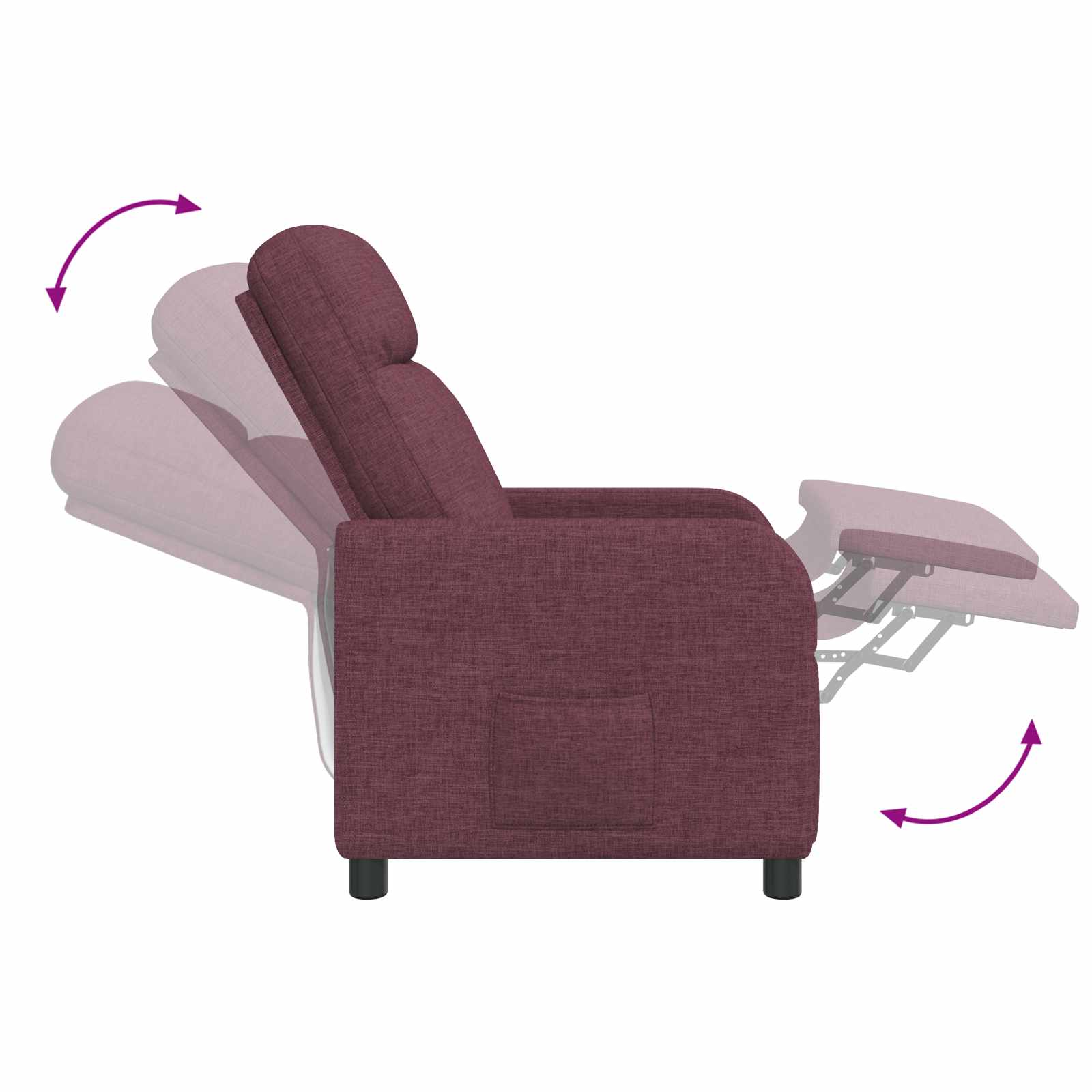 Relaxfauteuil Paars Stof - Afbeelding 5
