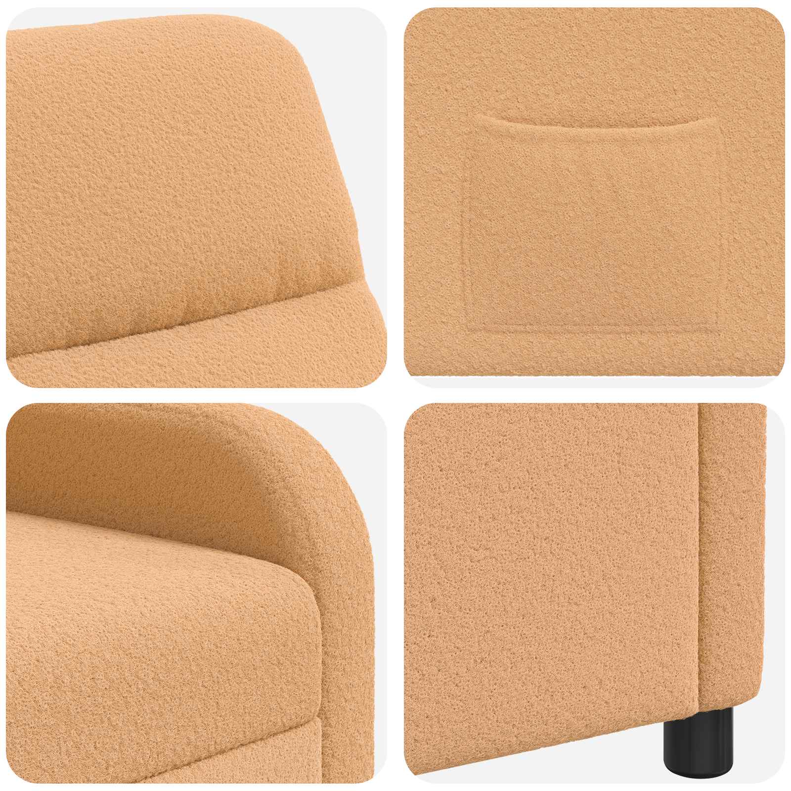vidaXL Relaxfauteuil Beige Bouclé