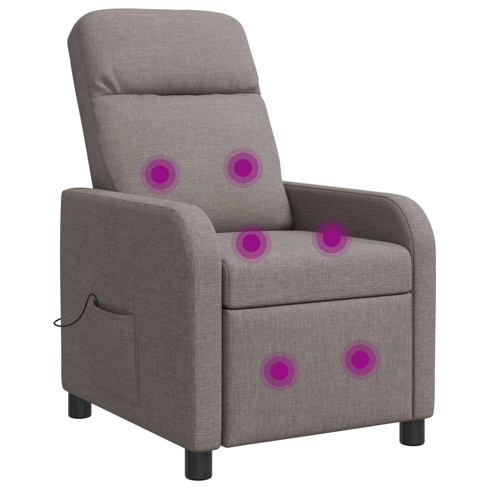 vidaXL Masirni ležalnik Taupe Blago