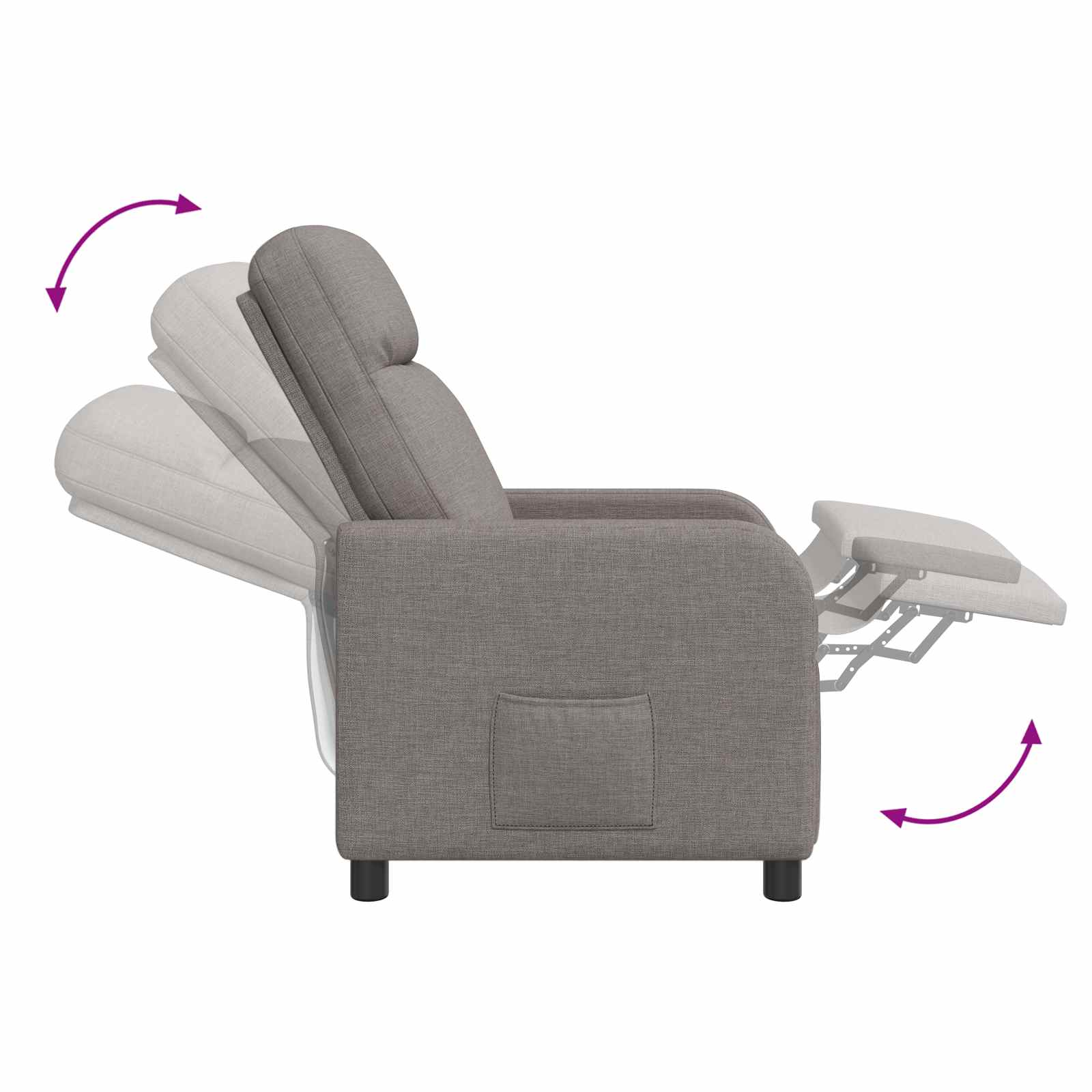 vidaXL Massage Recliner Taupe Stof