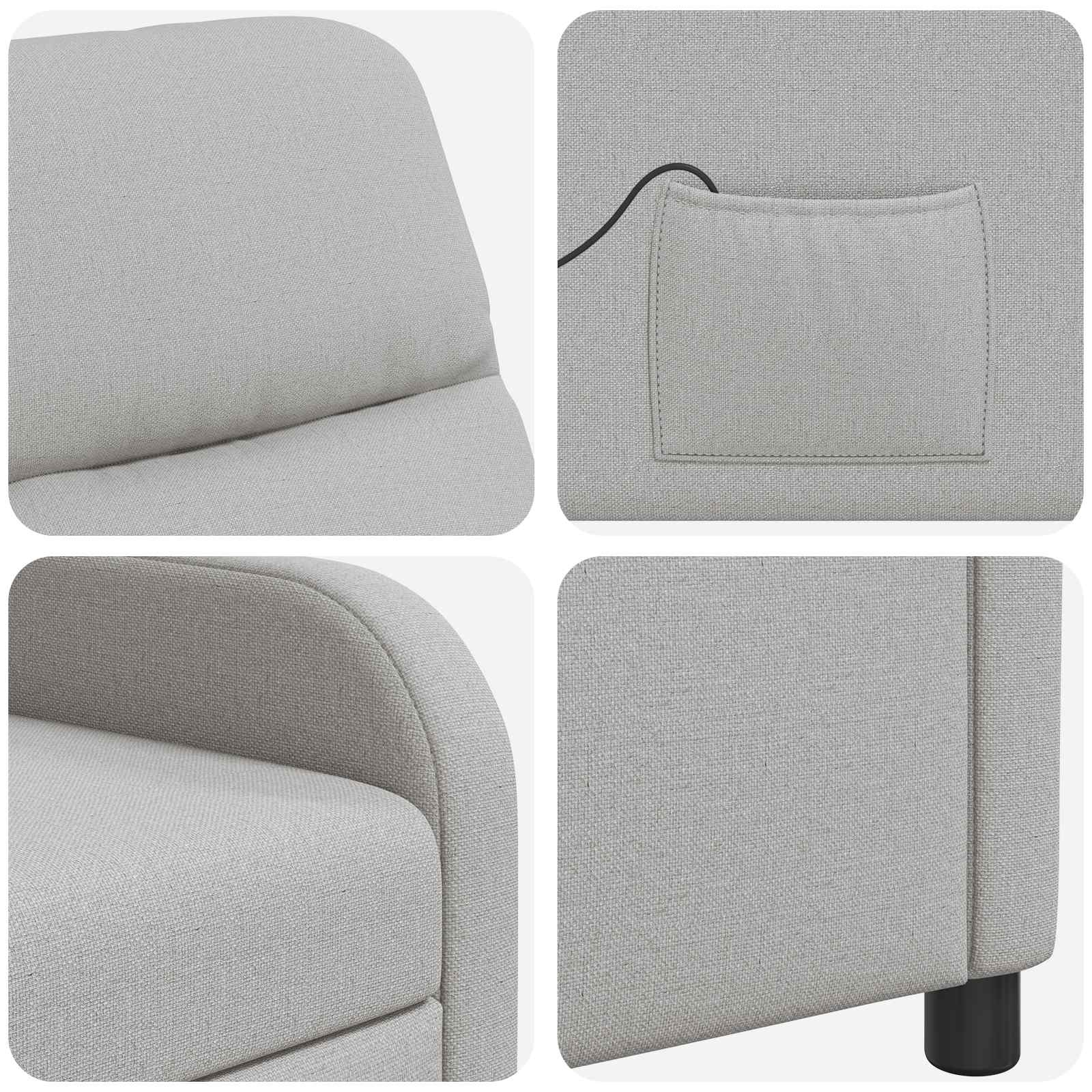 vidaXL Massage Recliner Wolkengrijs Stof