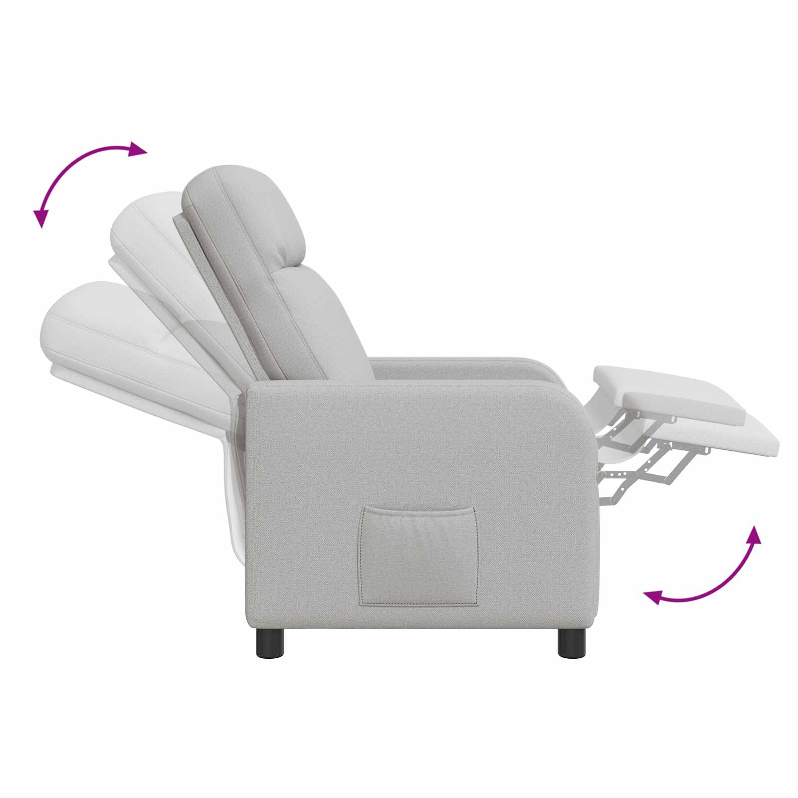 vidaXL Massage Recliner Wolkengrijs Stof