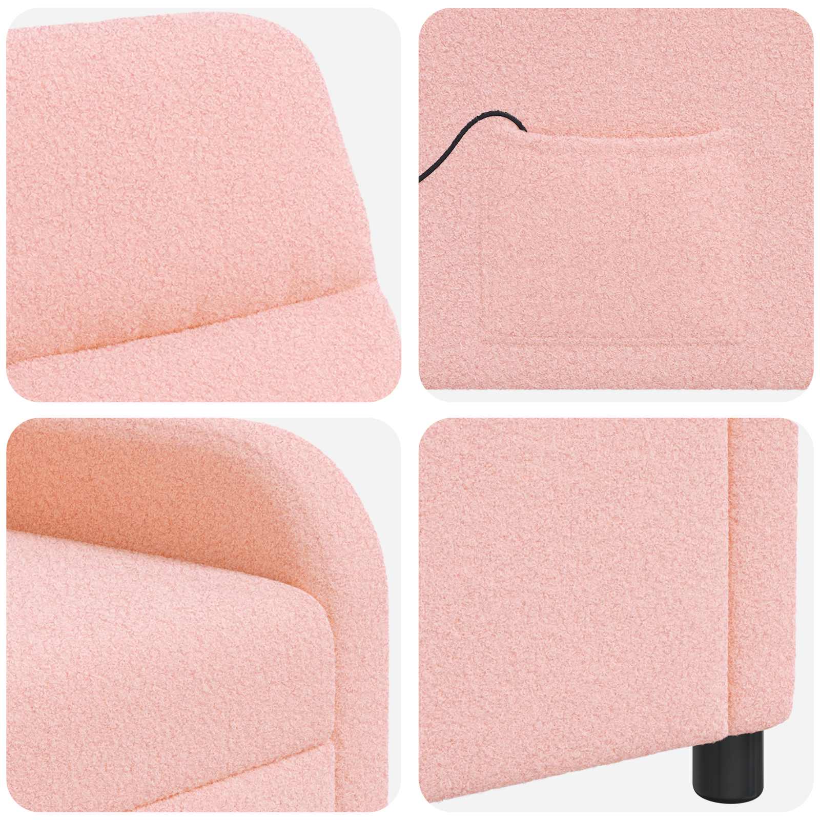 vidaXL Massage Recliner Roze Bouclé