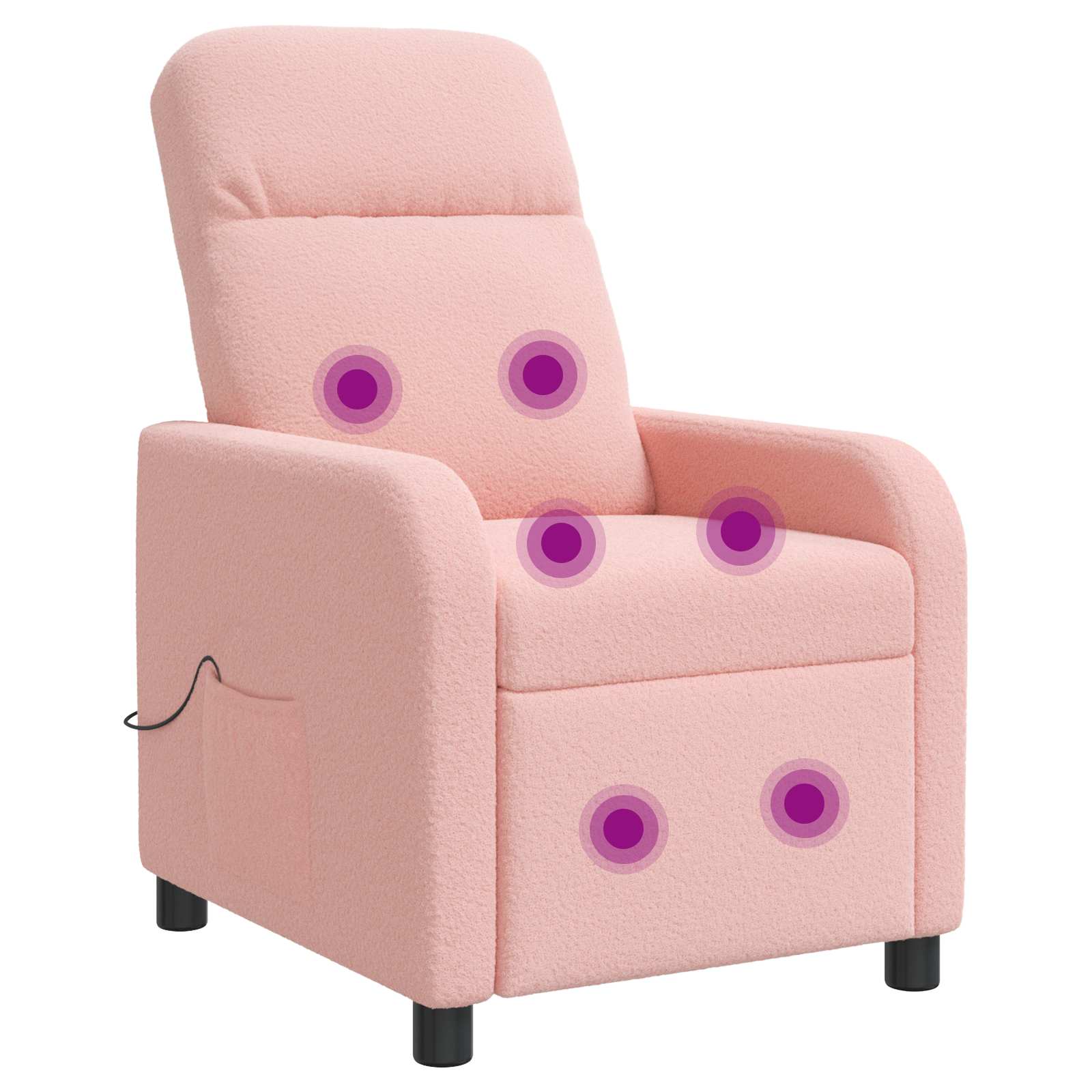 vidaXL Massage Recliner Roze Bouclé