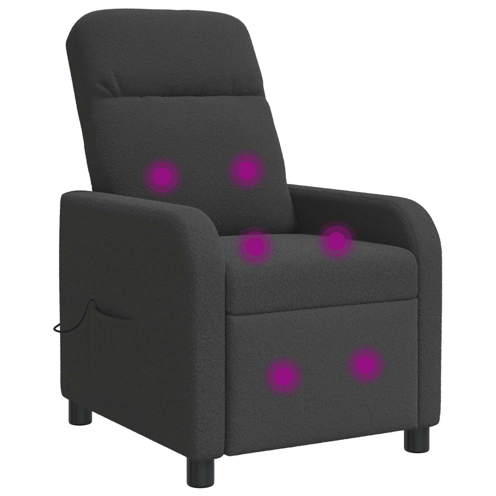 vidaXL Masirni ležalnik Temno siva Bouclé