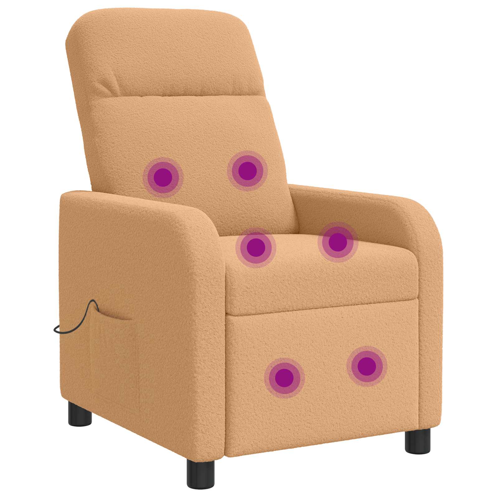 vidaXL Massage Relaxsessel Beige Bouclé