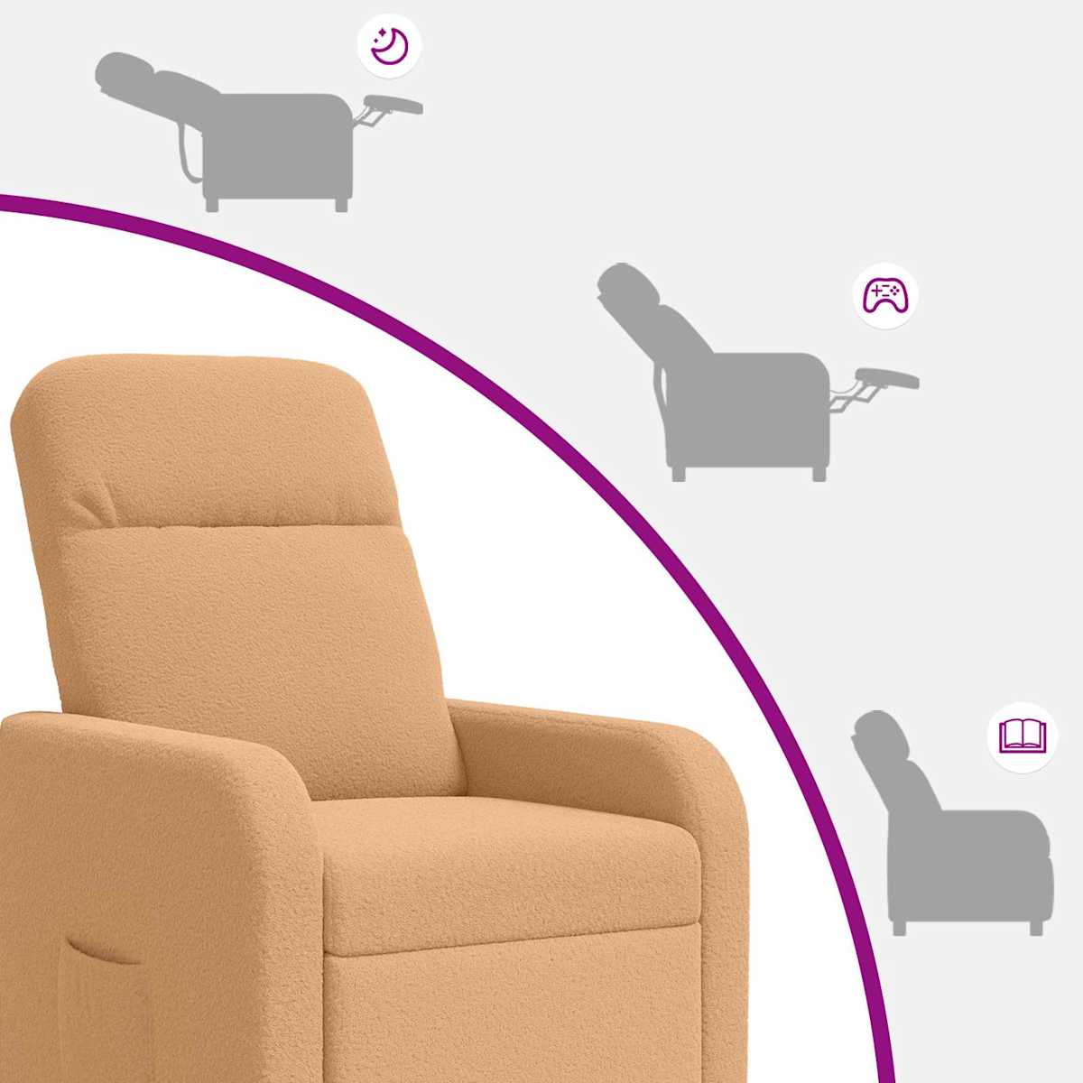 Massage Lænestol Bouclé - Billede 10