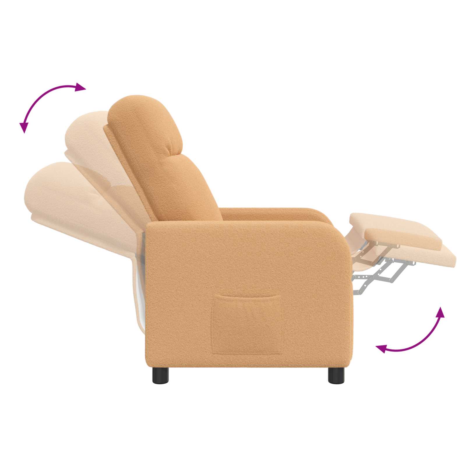 vidaXL Massage Relaxsessel Beige Bouclé – Bild 7