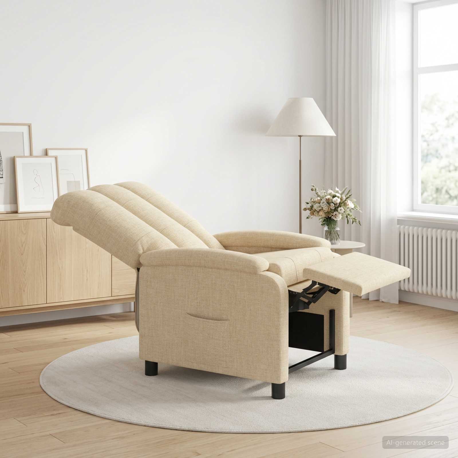 vidaXL Recliner Cremefarvet Stof