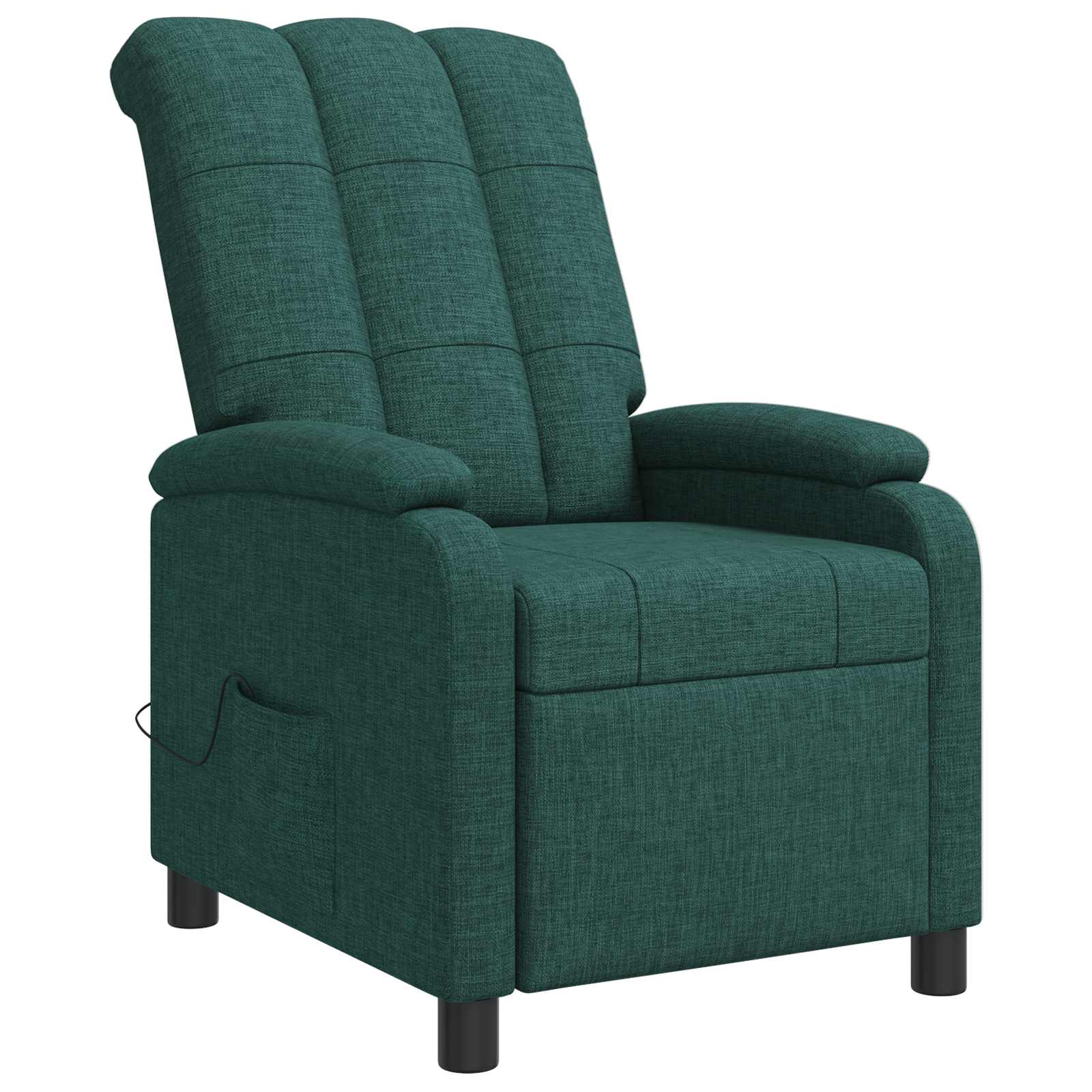 Massage Recliner Donkergroen Stof - Afbeelding 3