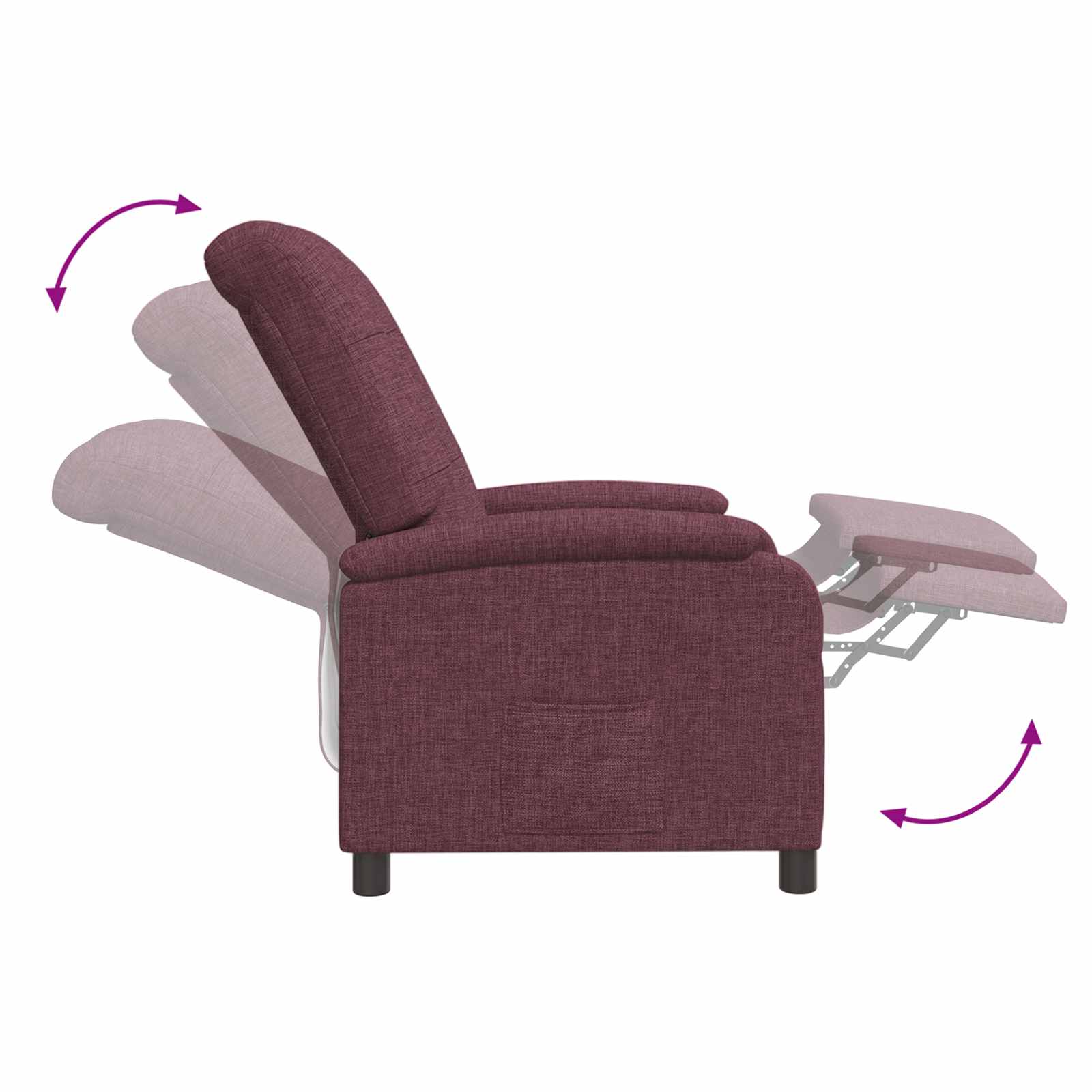 vidaXL Massage Relaxsessel Lila Stoff – Bild 7