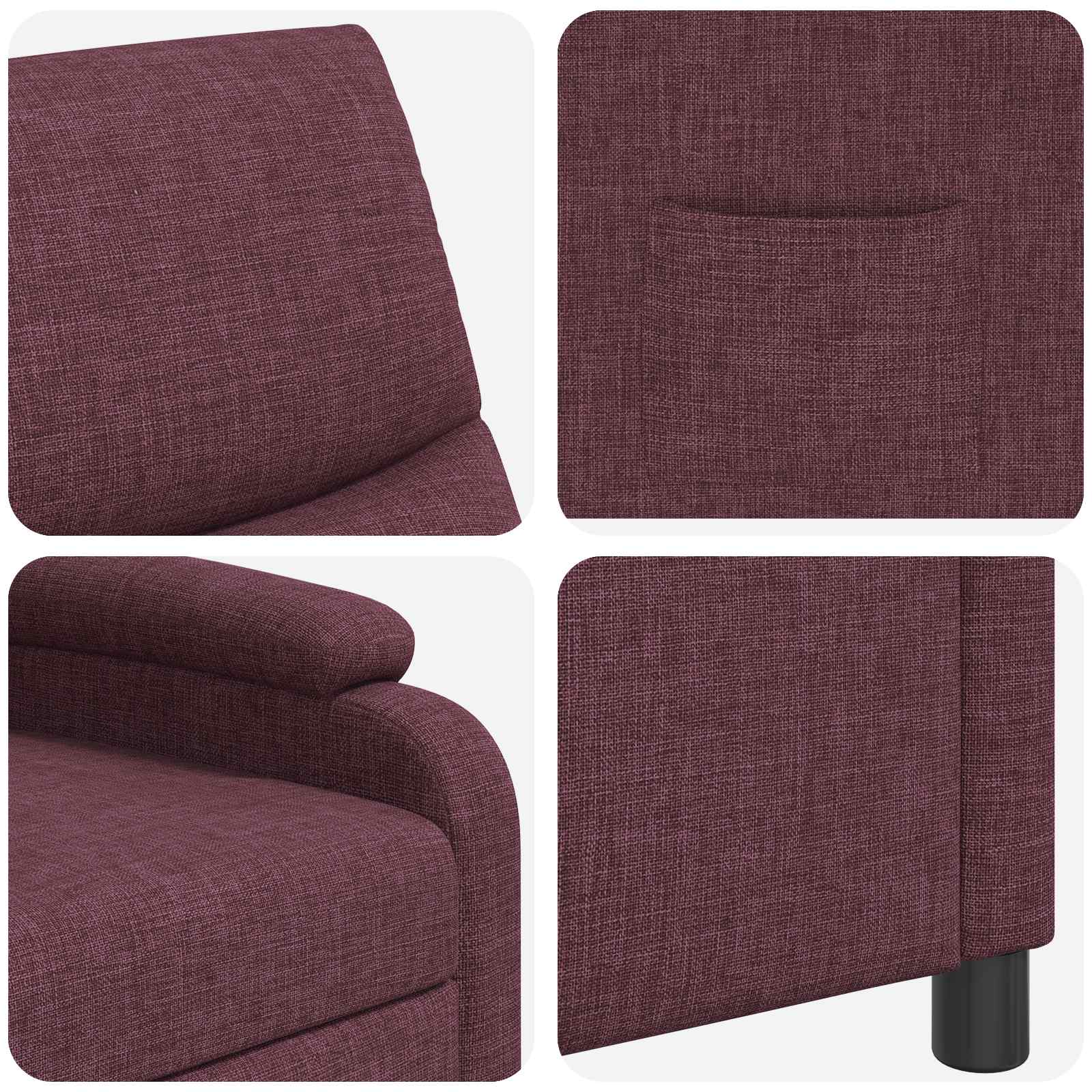 Relaxfauteuil Paars Stof - Afbeelding 4
