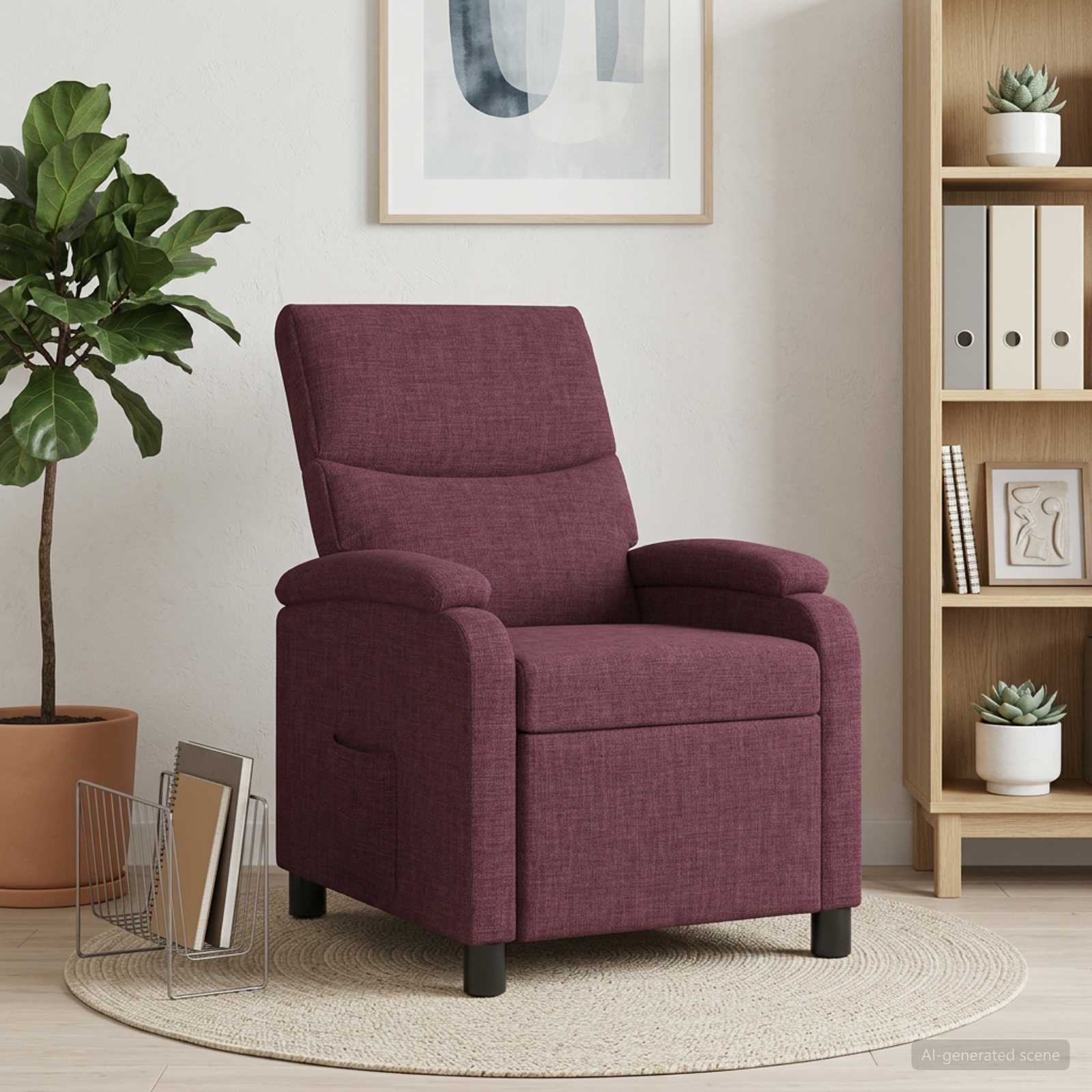 Relaxfauteuil Paars Stof - Afbeelding 3