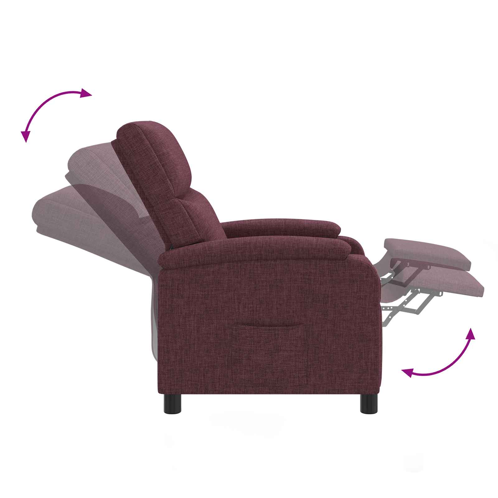 Relaxfauteuil Paars Stof - Afbeelding 5