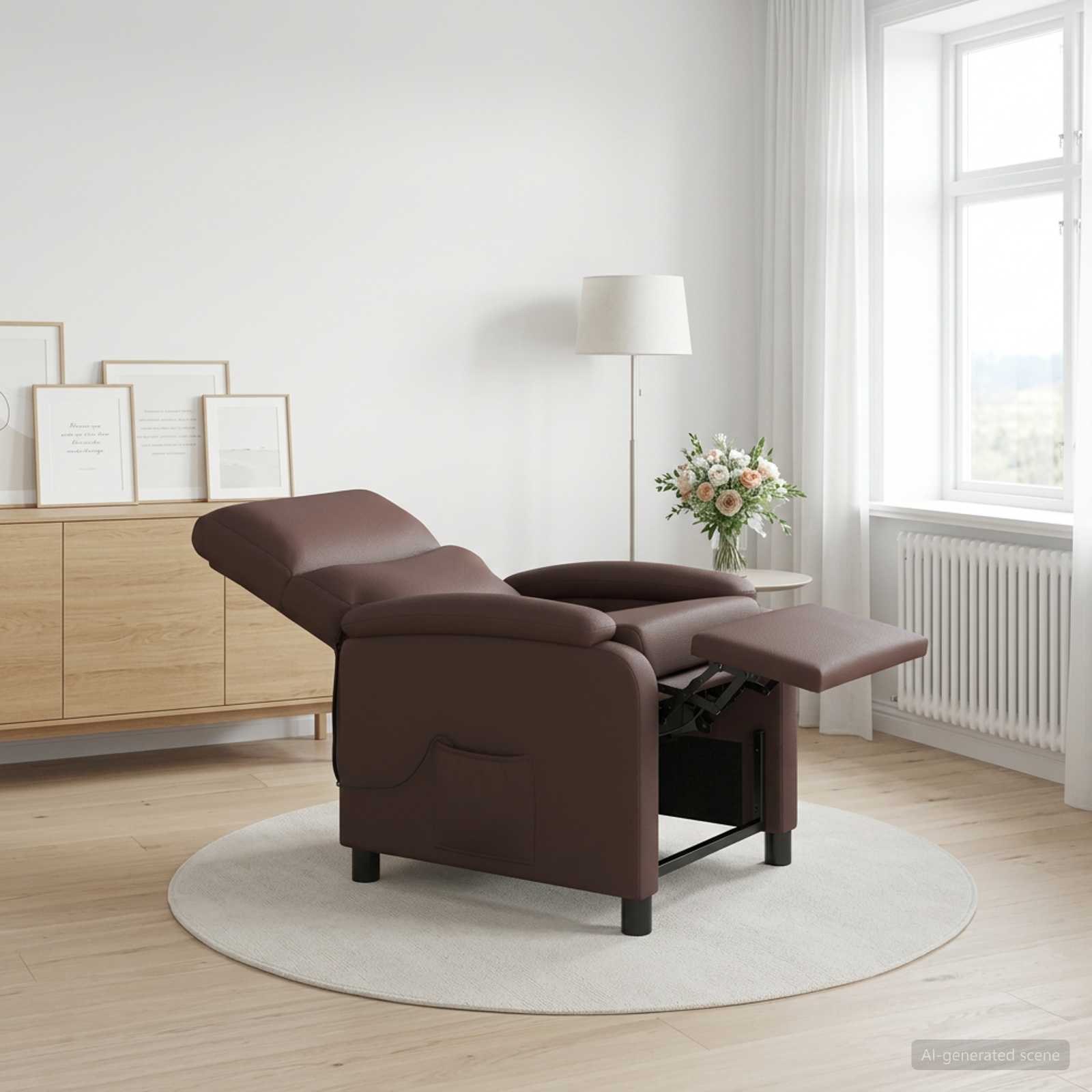 Massagefåtölj Brun Konstläder
