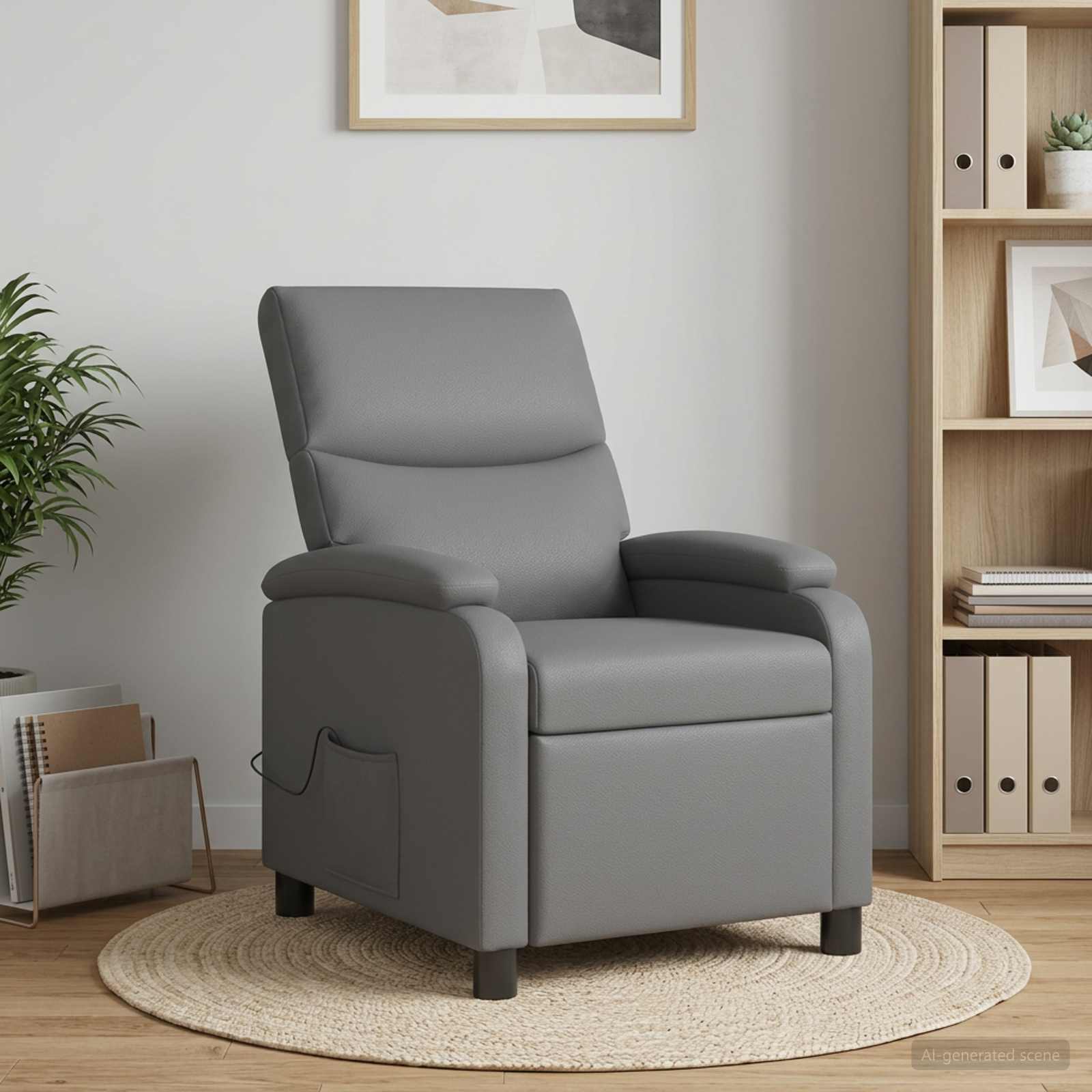 Massagefåtölj Grå Konstläder