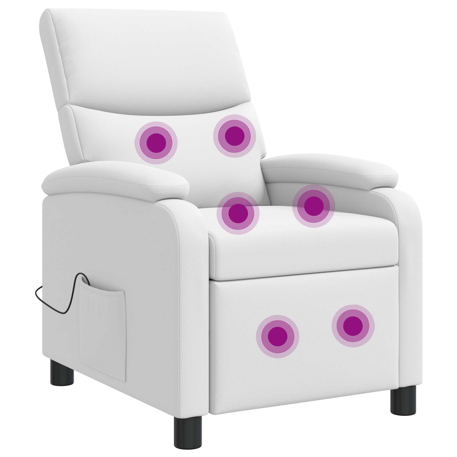 vidaXL Massage Relaxsessel Weiß Kunstleder