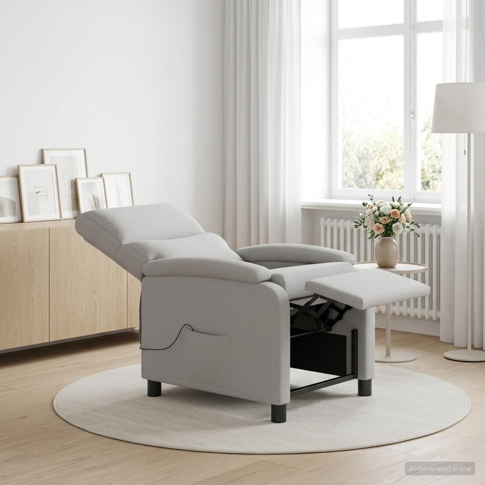 vidaXL Massage Lænestol Skygrå Stof
