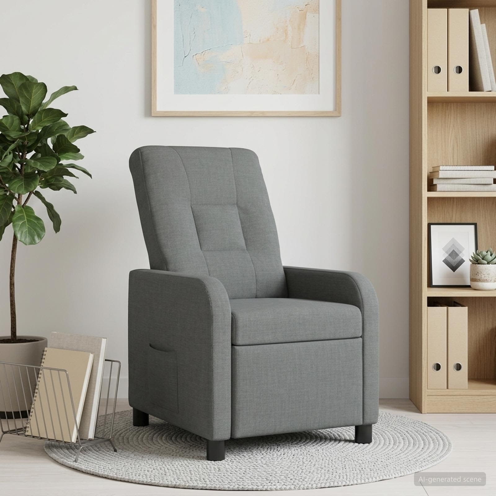 vidaXL Recliner Mørkegrå Stof