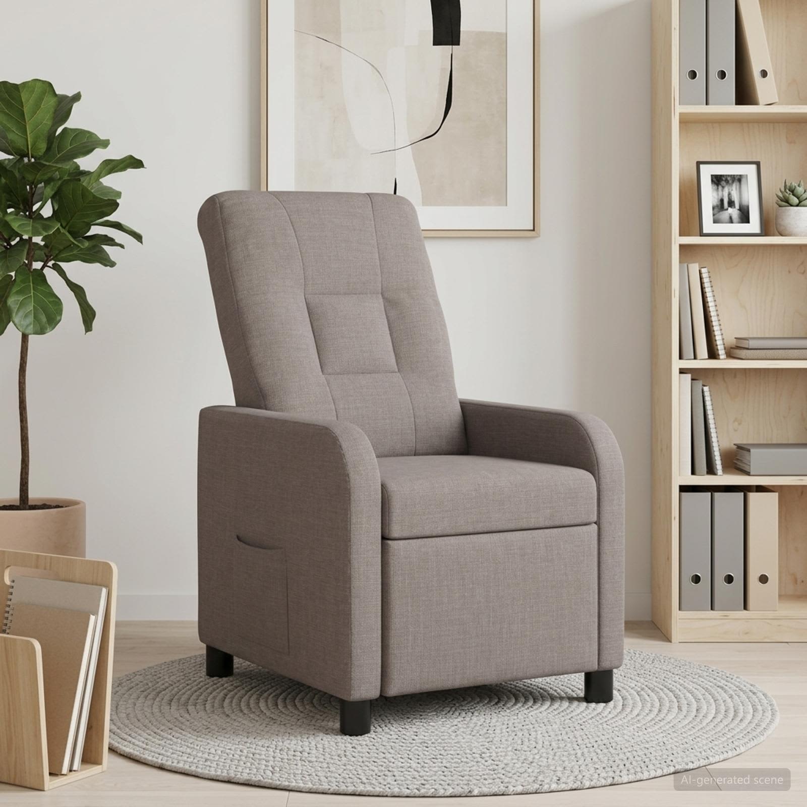 vidaXL Recliner Gråbrun Stof