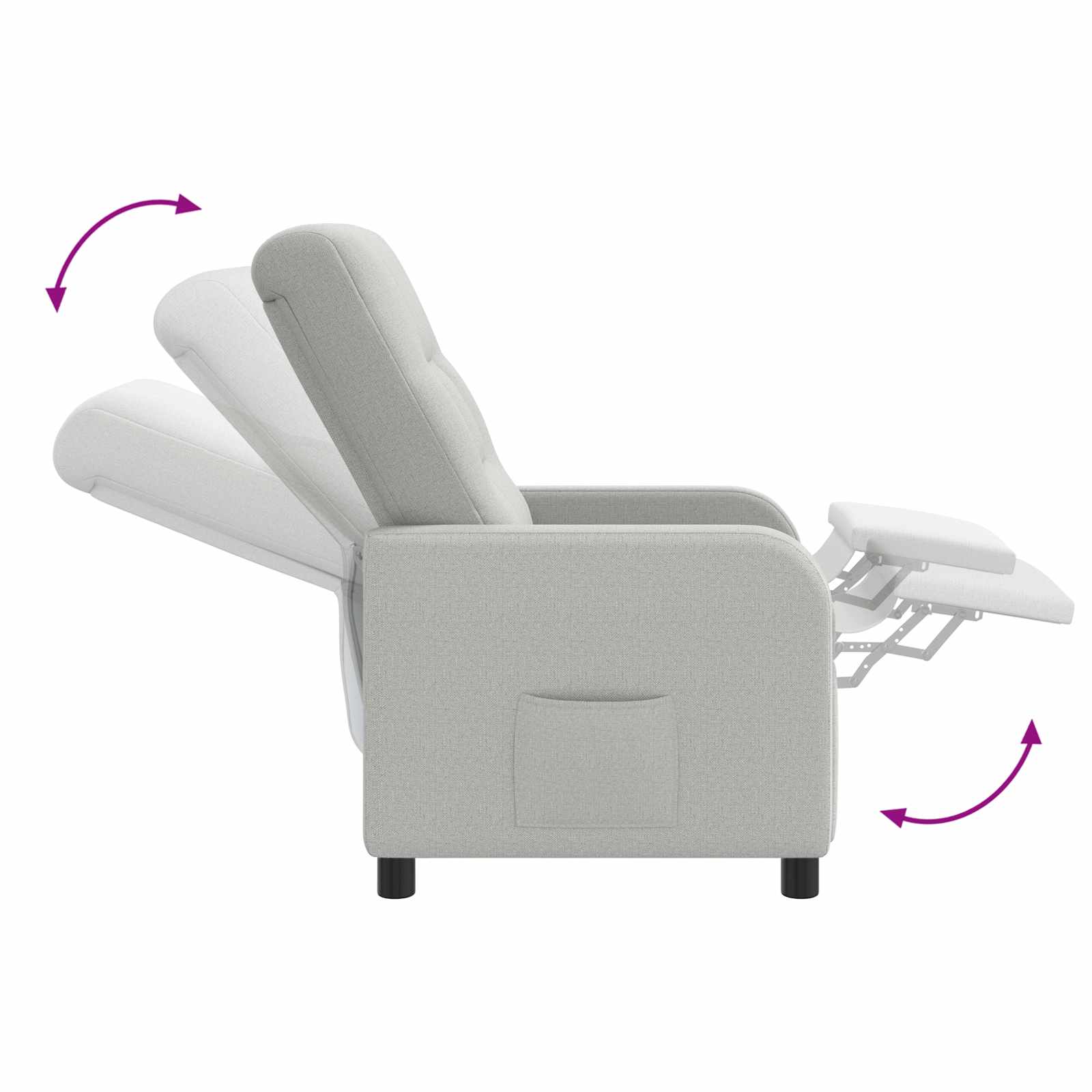vidaXL Relaxfauteuil Wolkengrijs Stof