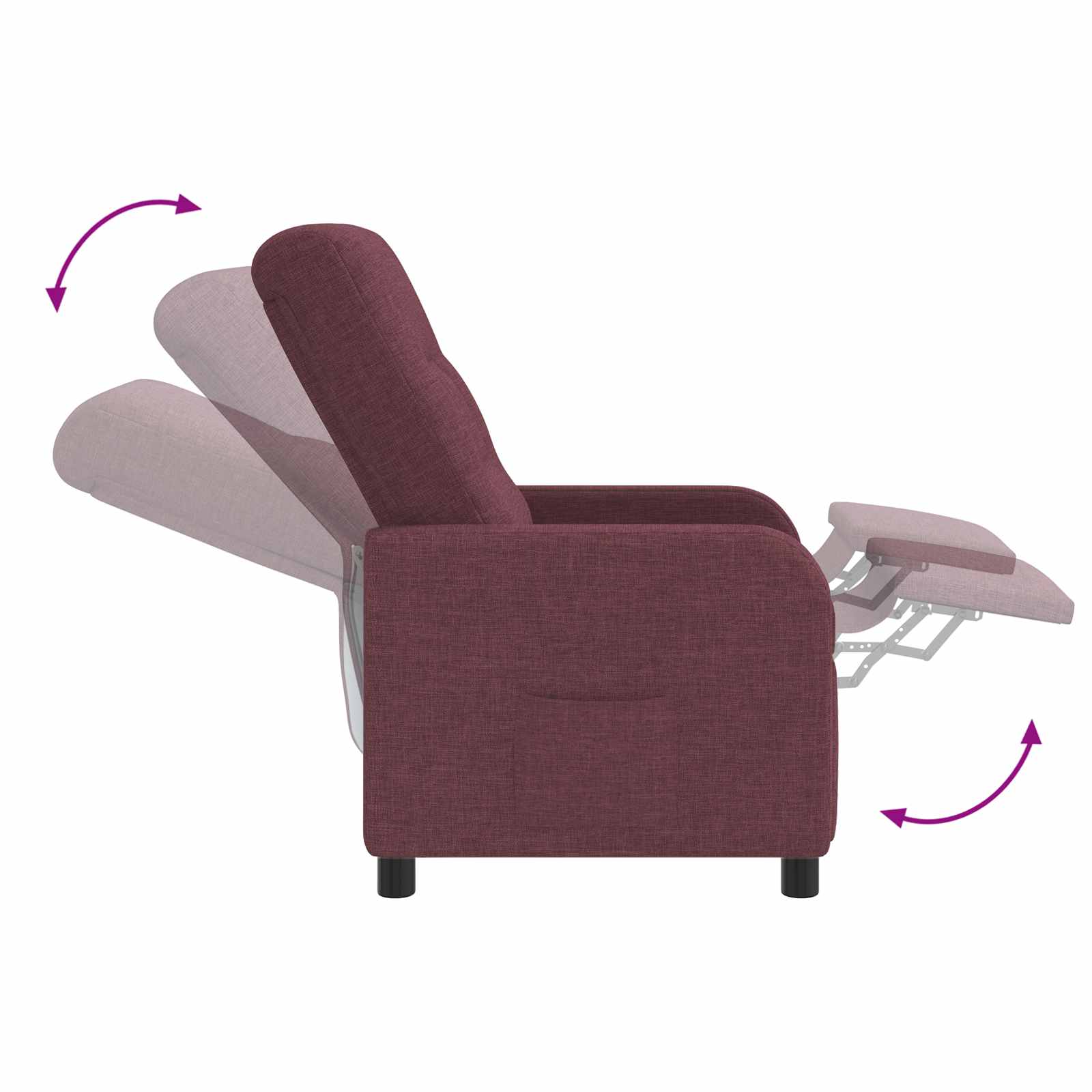 vidaXL Relaxfauteuil Paars Stof