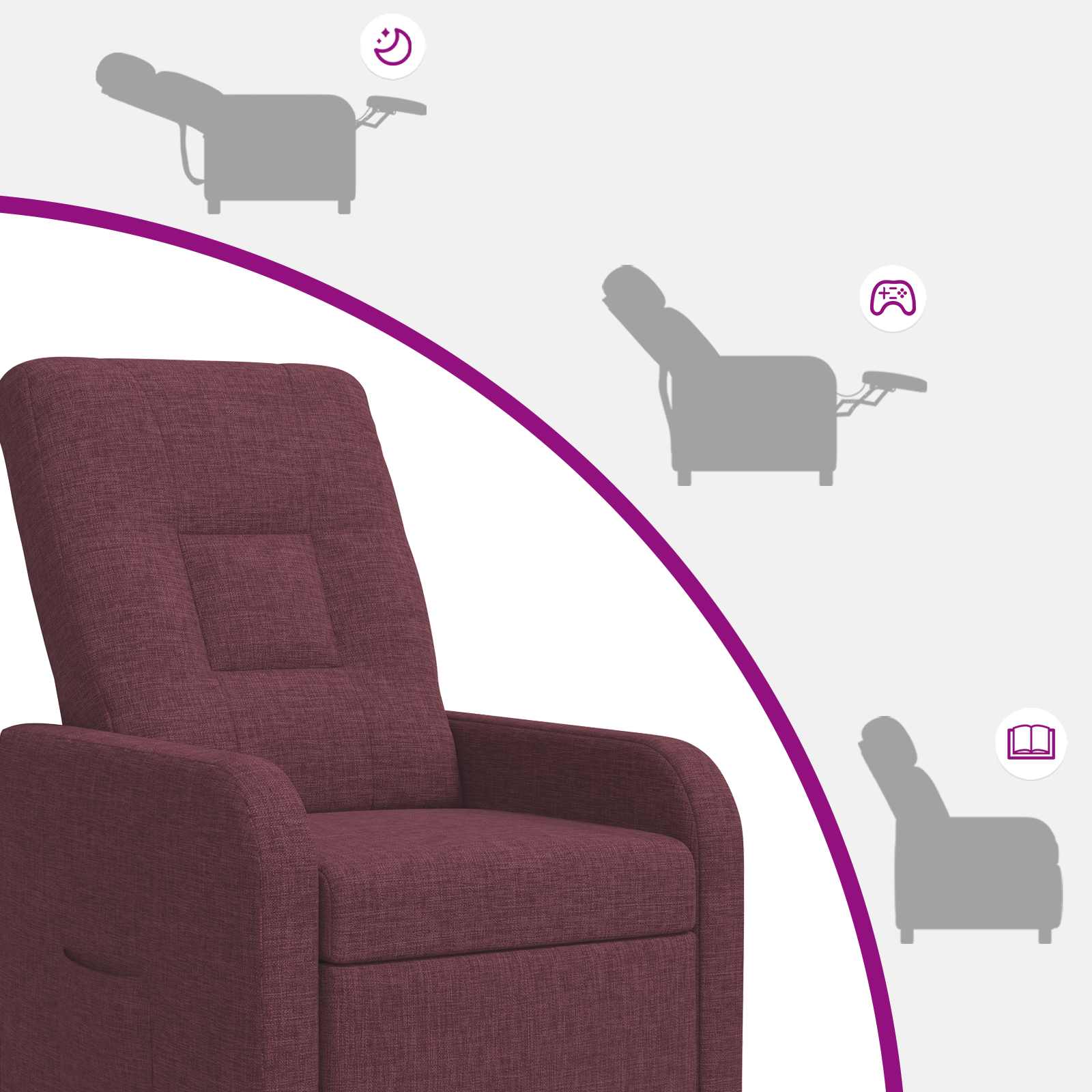 vidaXL Relaxfauteuil Paars Stof