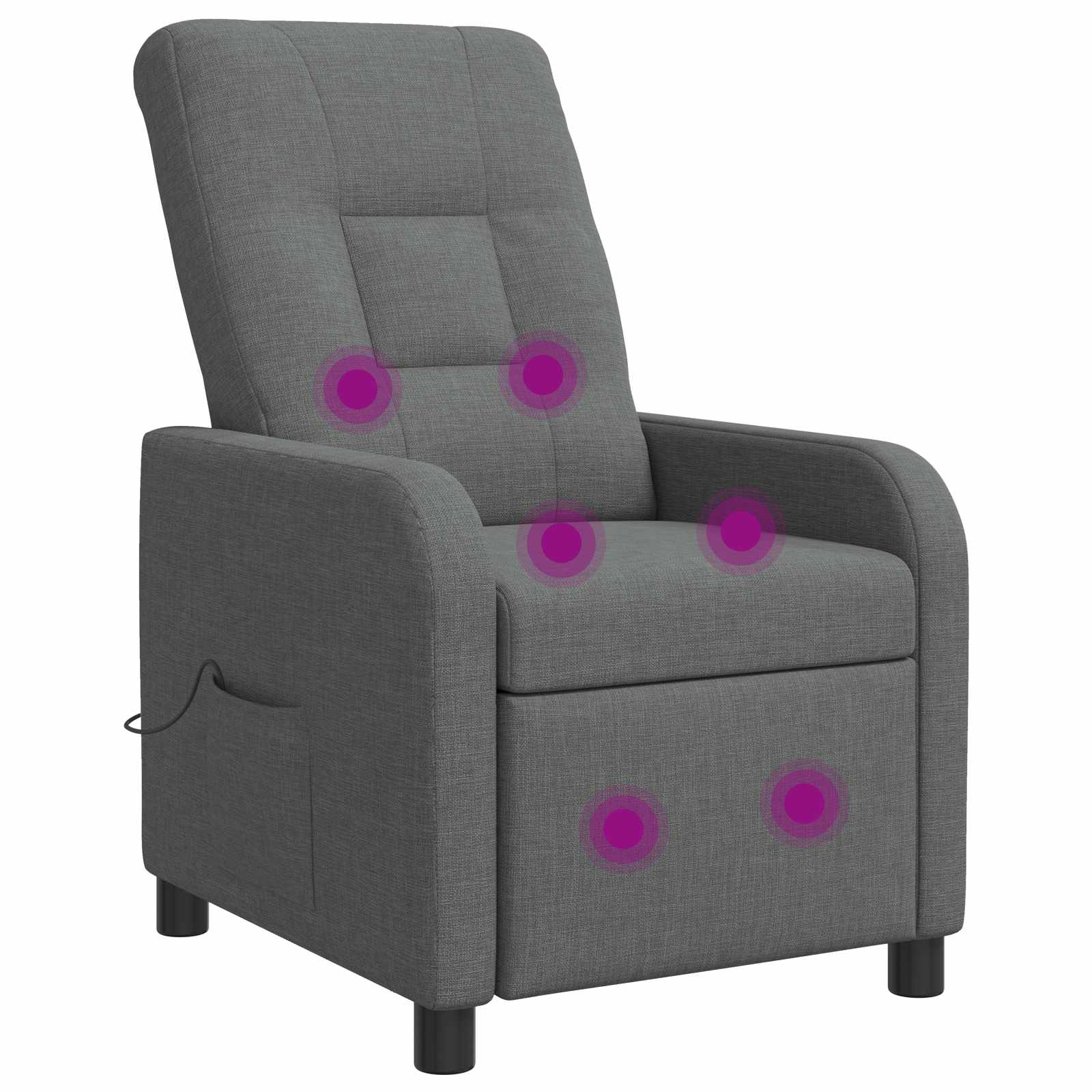 vidaXL Masirni ležalnik Temno siva Blago