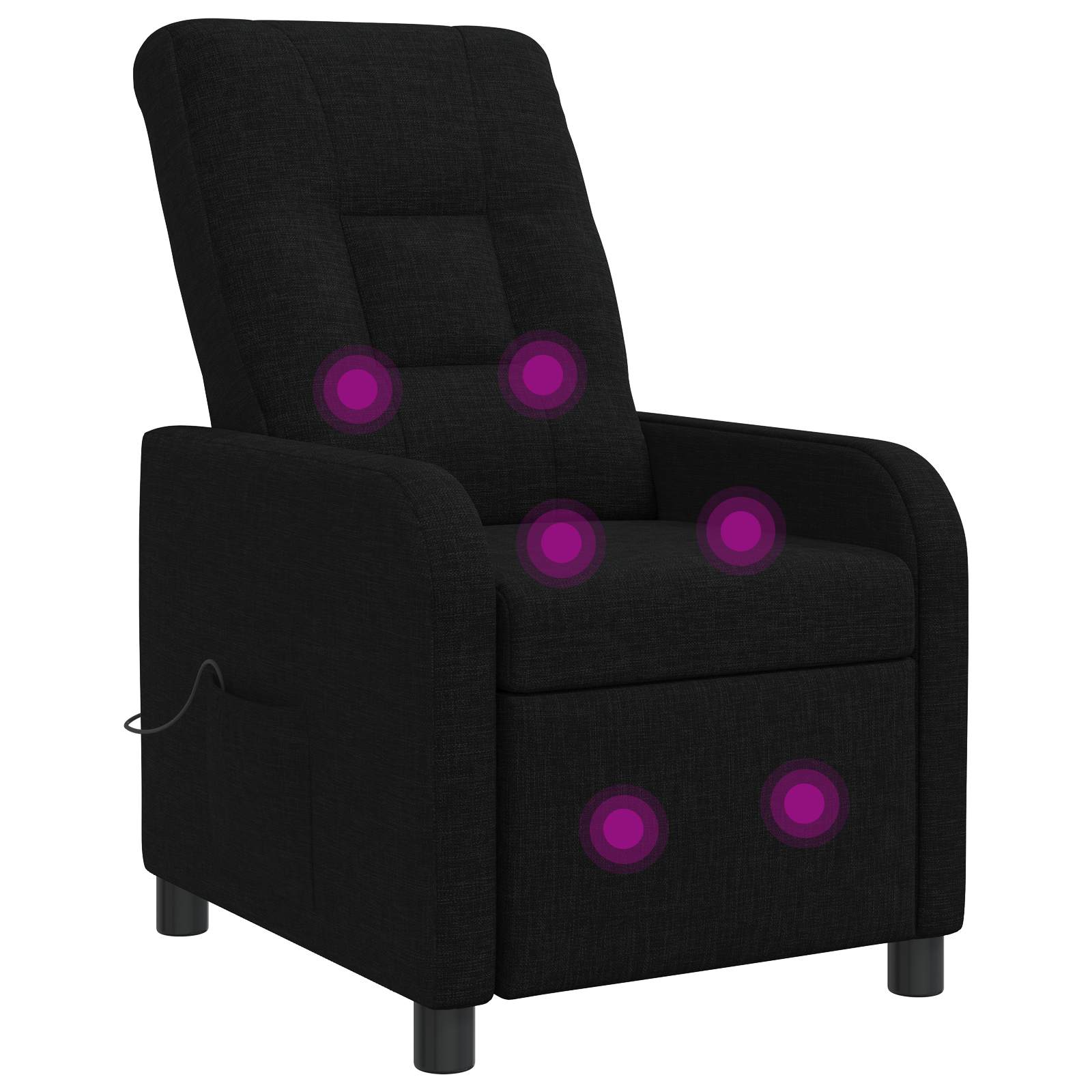 vidaXL Masirni ležalnik Črna Blago