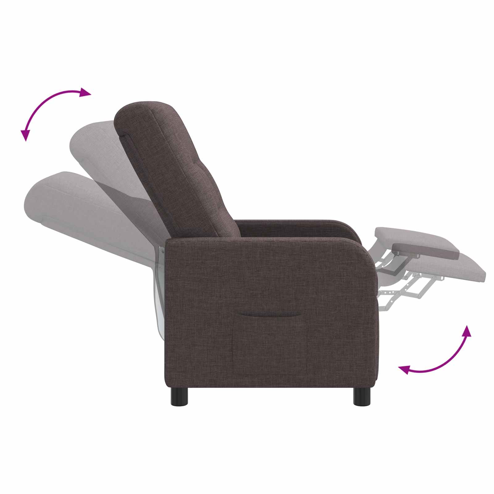 vidaXL Massage Recliner Donkerbruin Stof