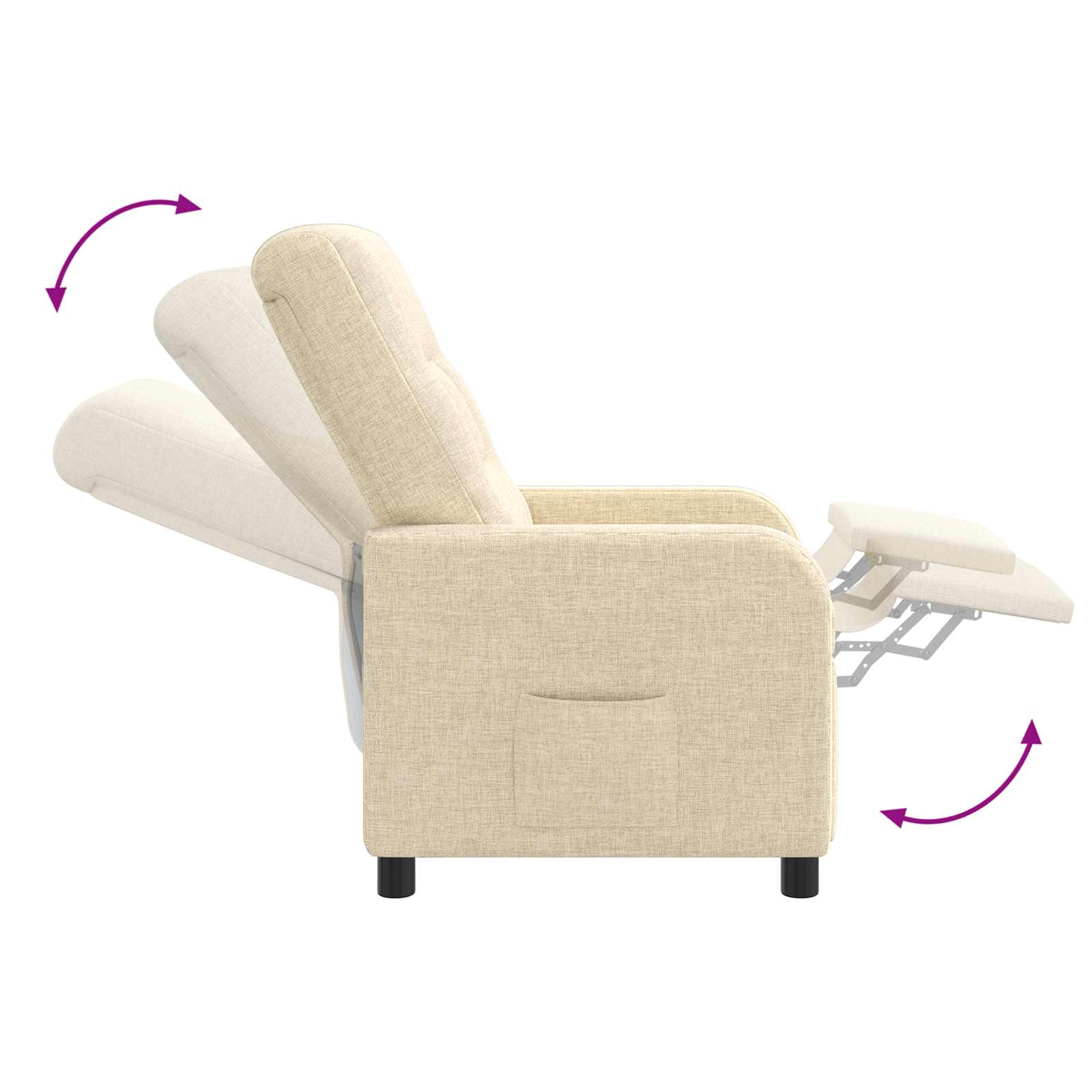 vidaXL Massage Recliner Crèmekleurig Stof
